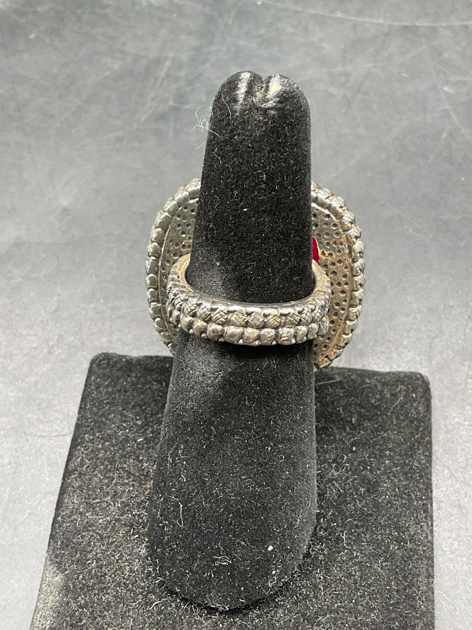 AKR Sterling Silver Pink Agate Statement Ring - 4