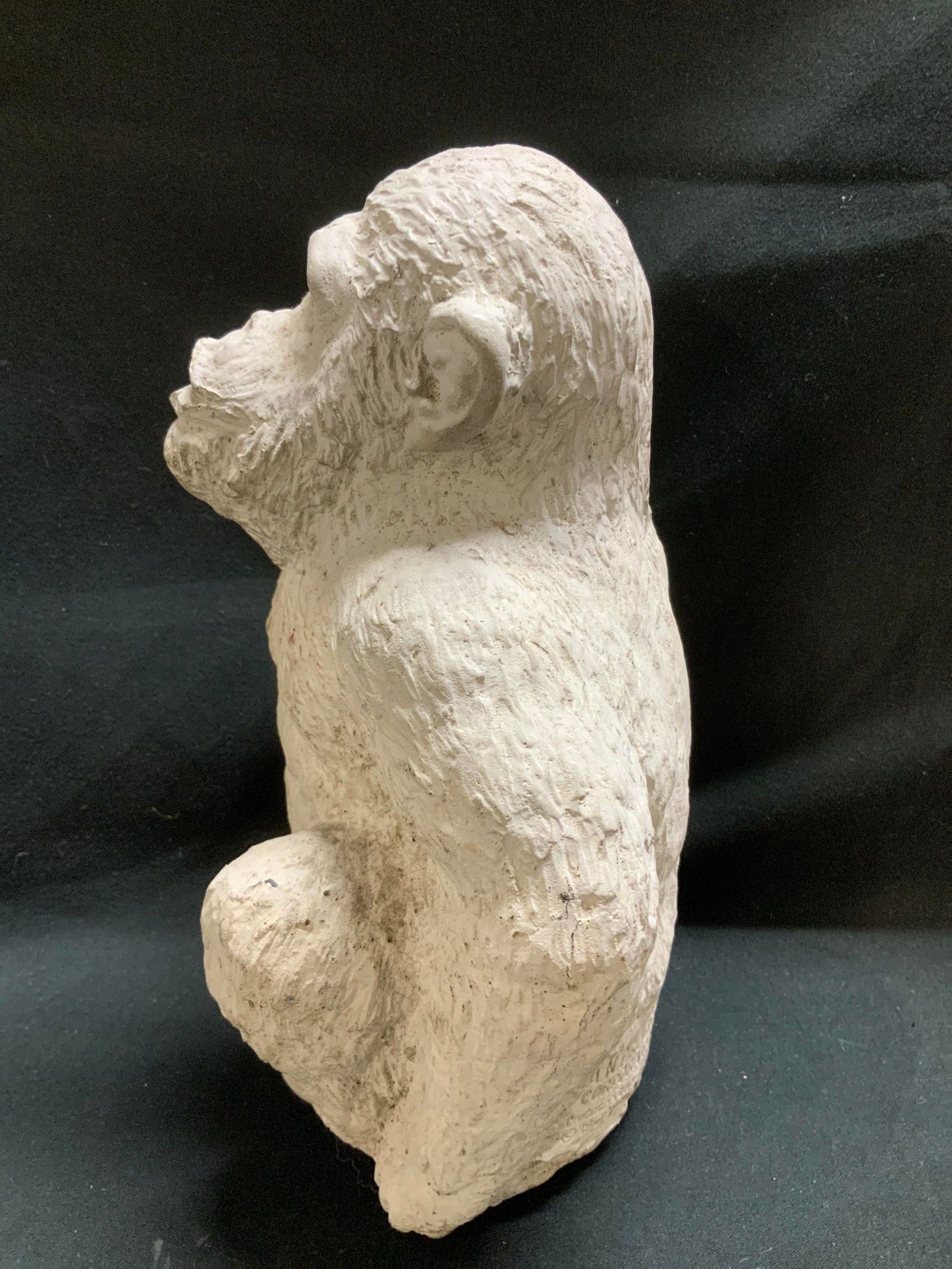 Vtg Stone Monkey Statue 8.8in - 2