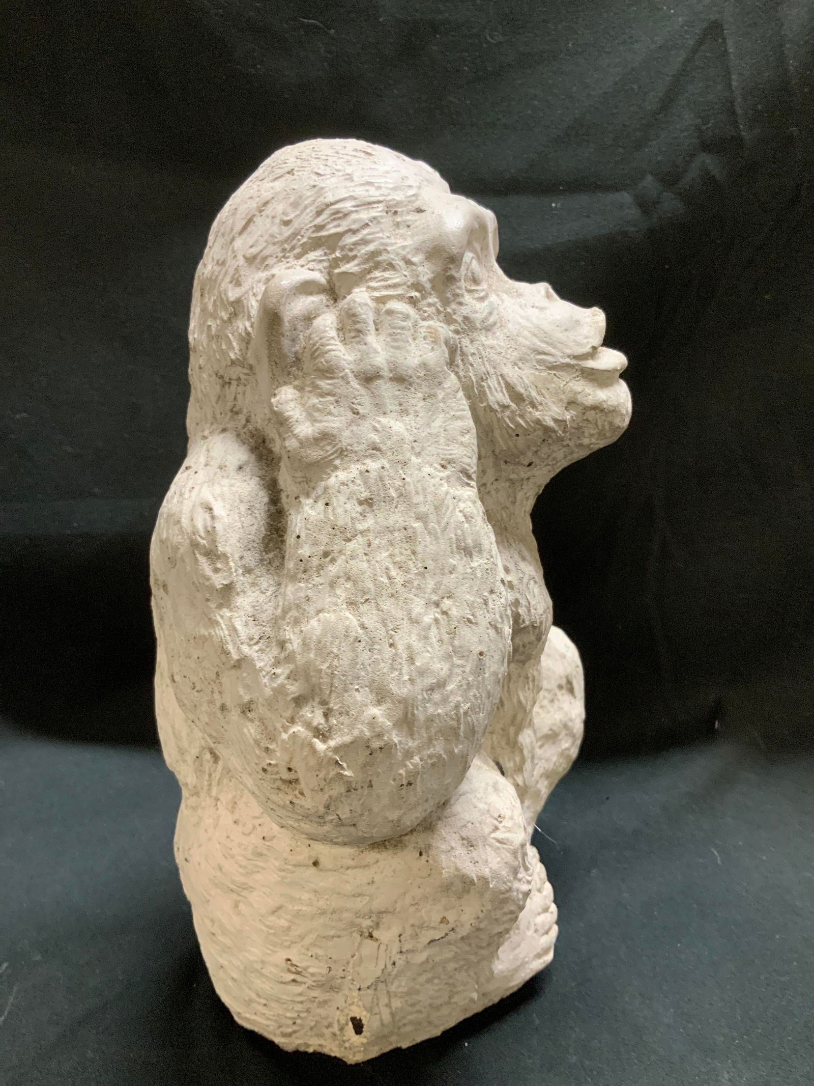 Vtg Stone Monkey Statue 8.8in - 4