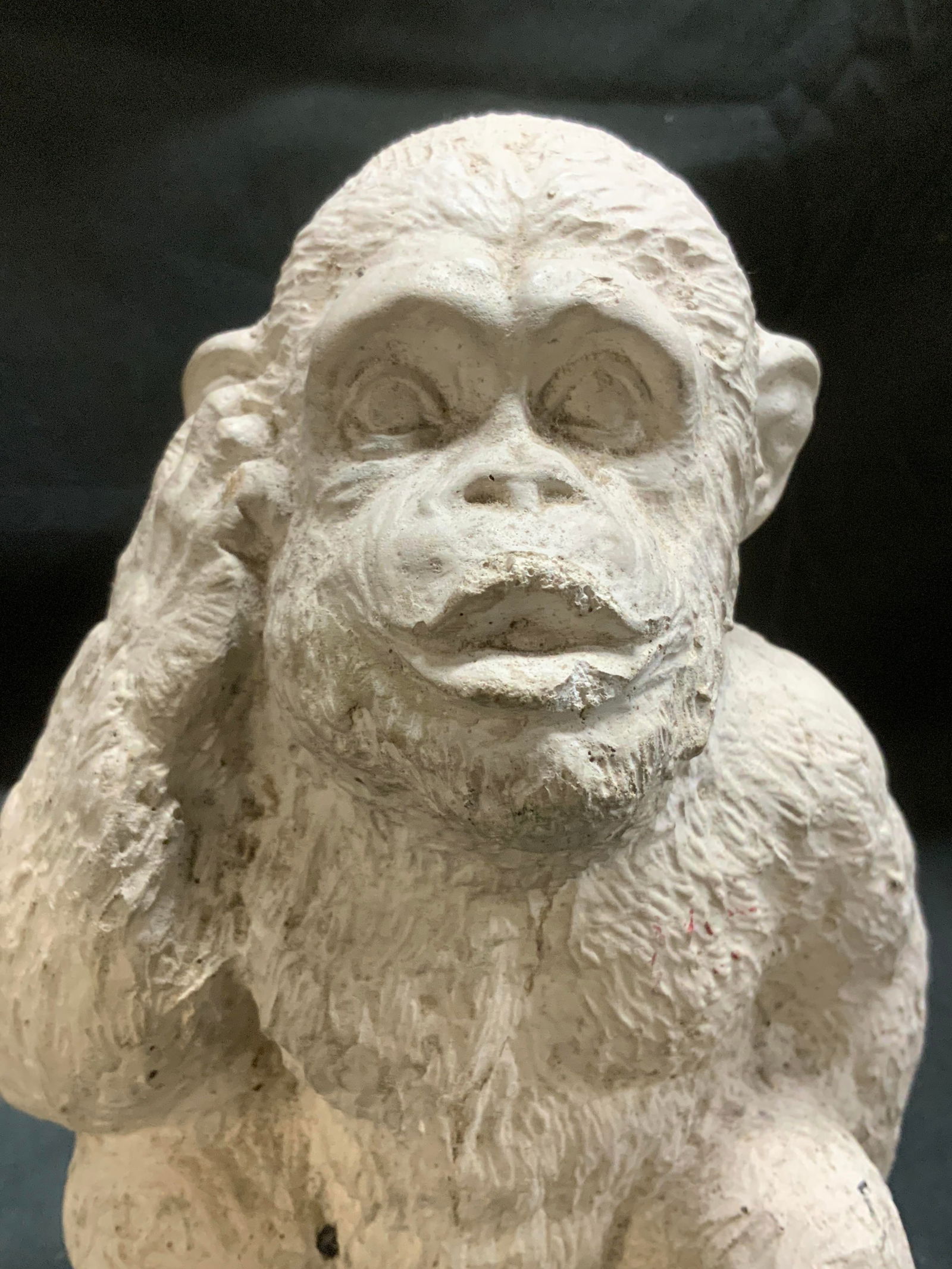 Vtg Stone Monkey Statue 8.8in - 5