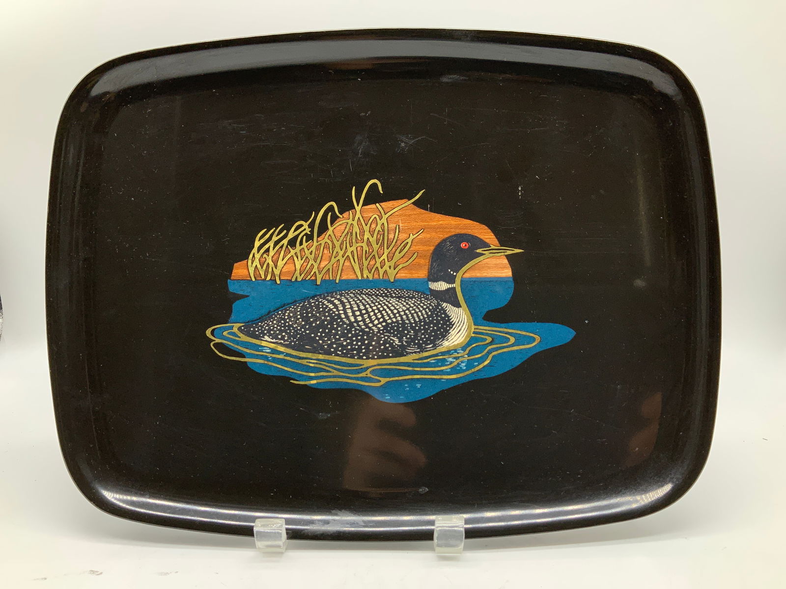 Vtg Couroc Swimming Duck Serving Tray CALIFORNIA (1 of 6)