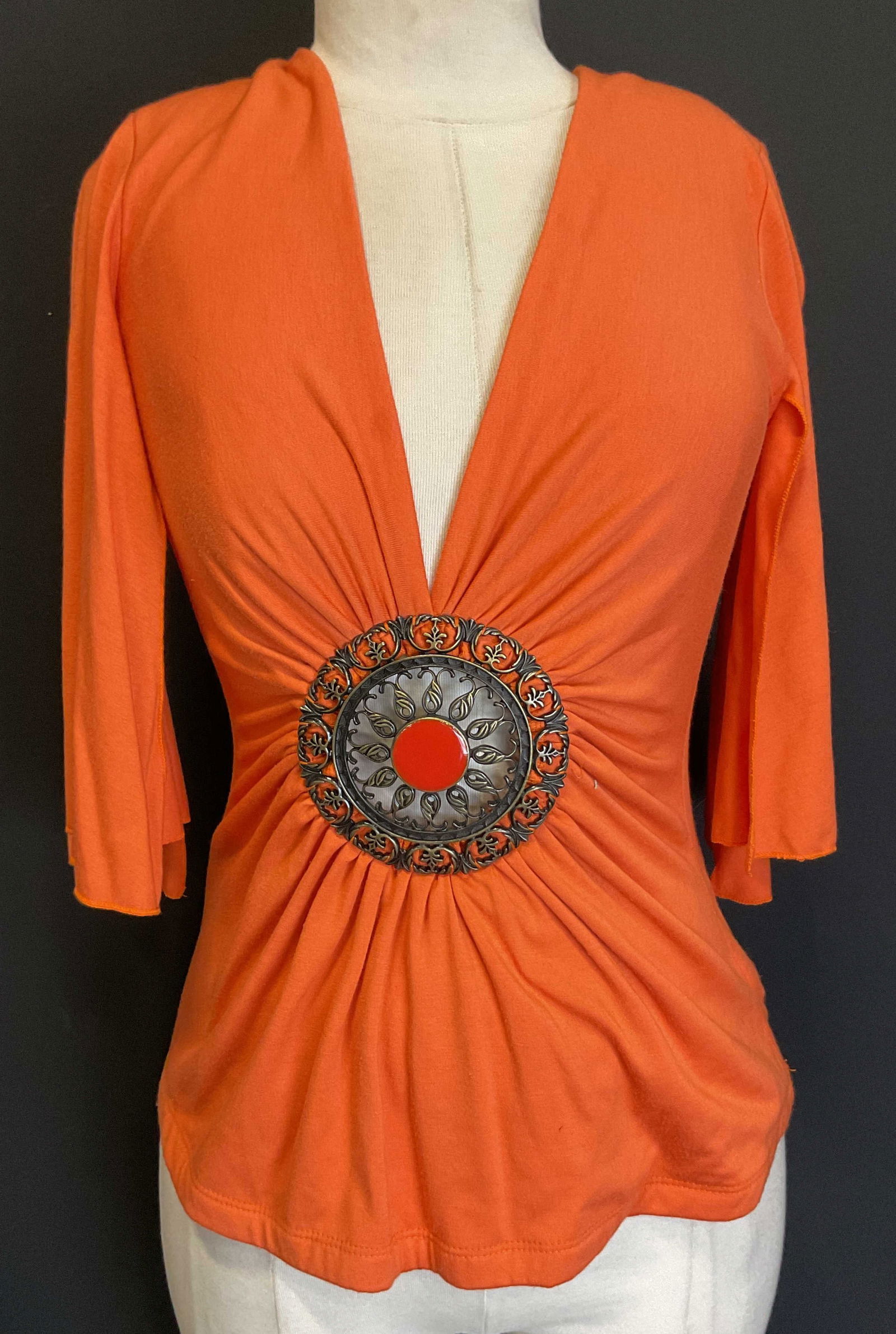 Anna Argiolera Orange Medallion Blouse USA (1 of 8)