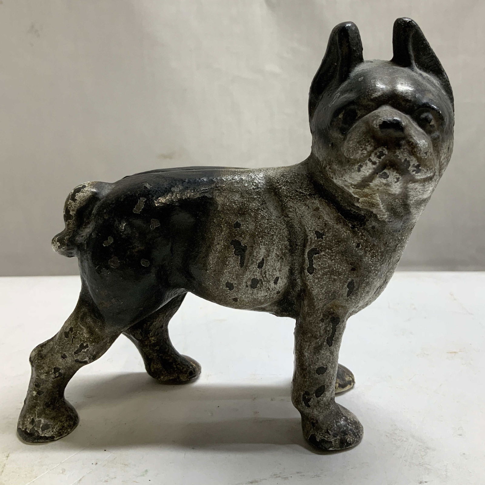 Vtg Cast Iron Boston Terrier Doorstop 4.7in (1 of 6)