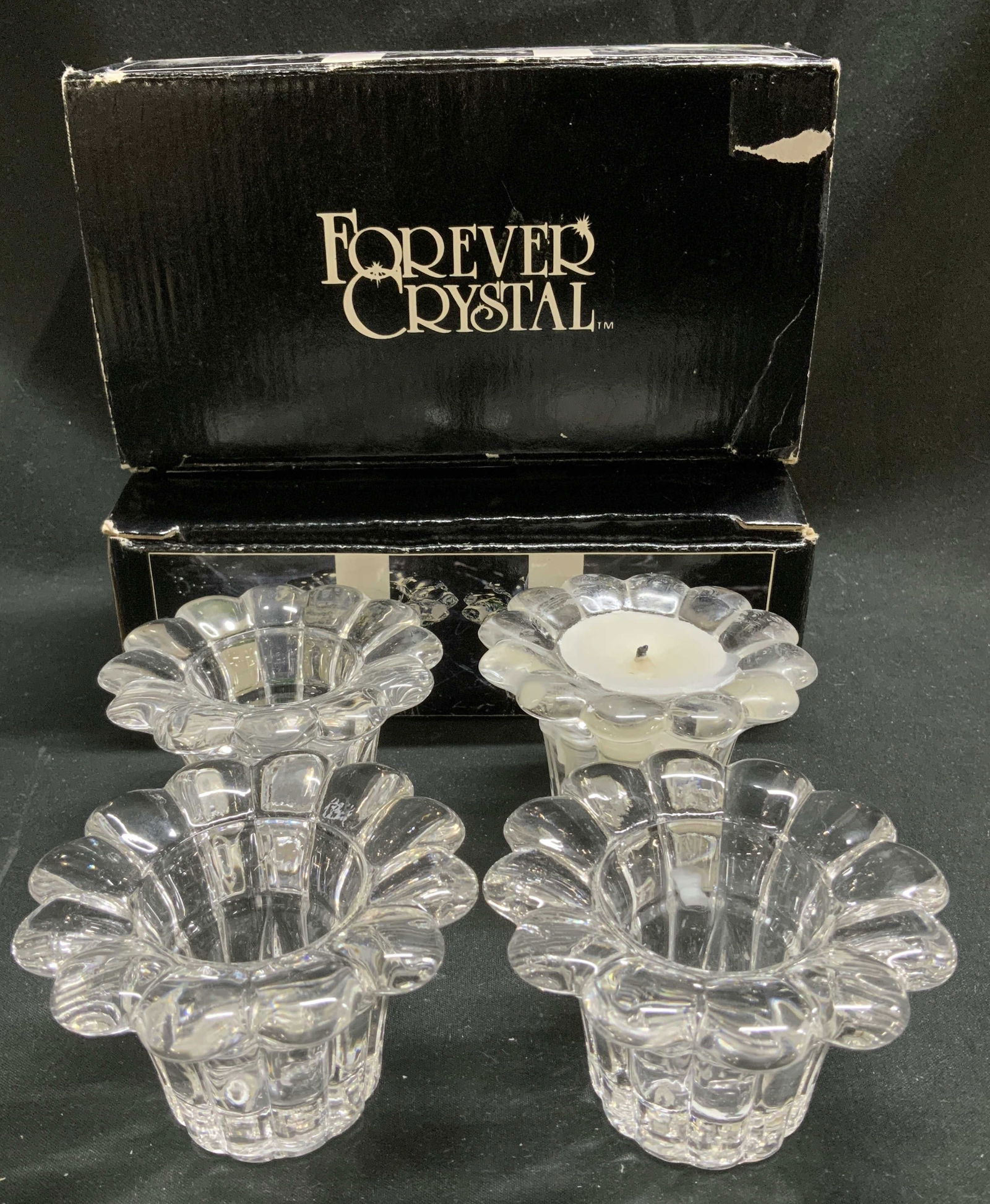 Set 4 Forever Crystal Candle Holders W Box (1 of 6)