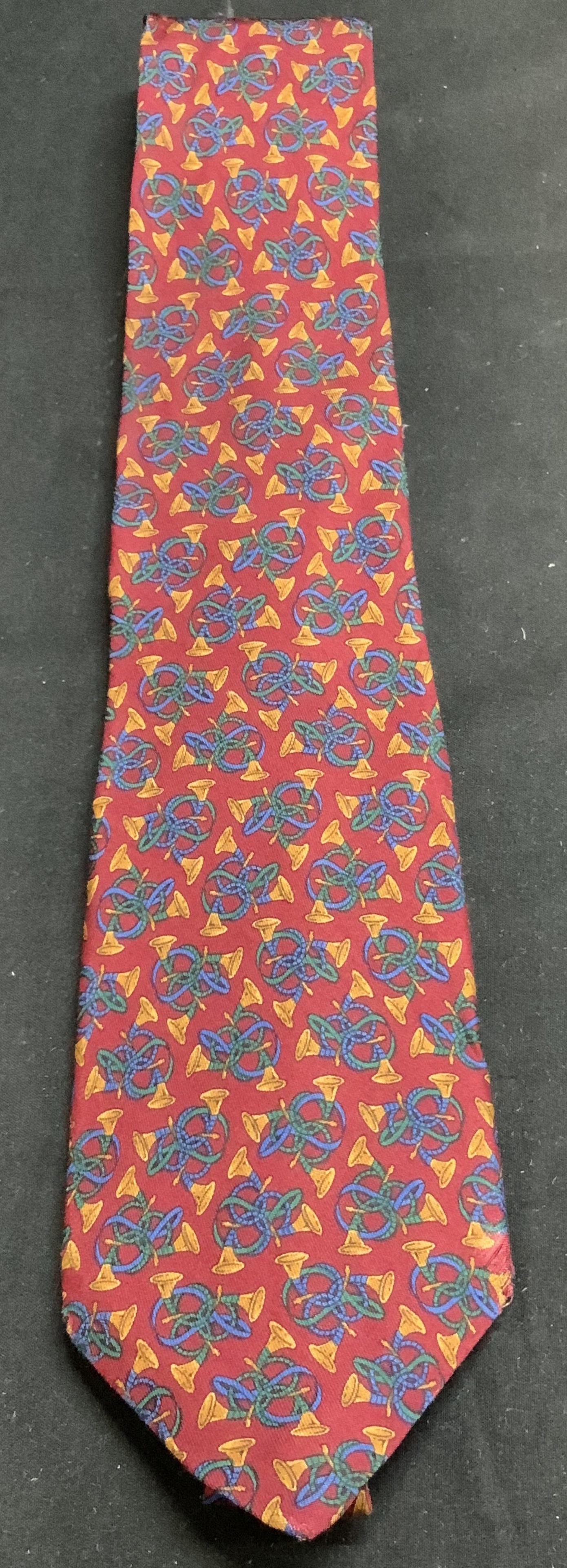 Salvatore Ferragamo Bugle Horn Silk Tie ITALY (1 of 6)