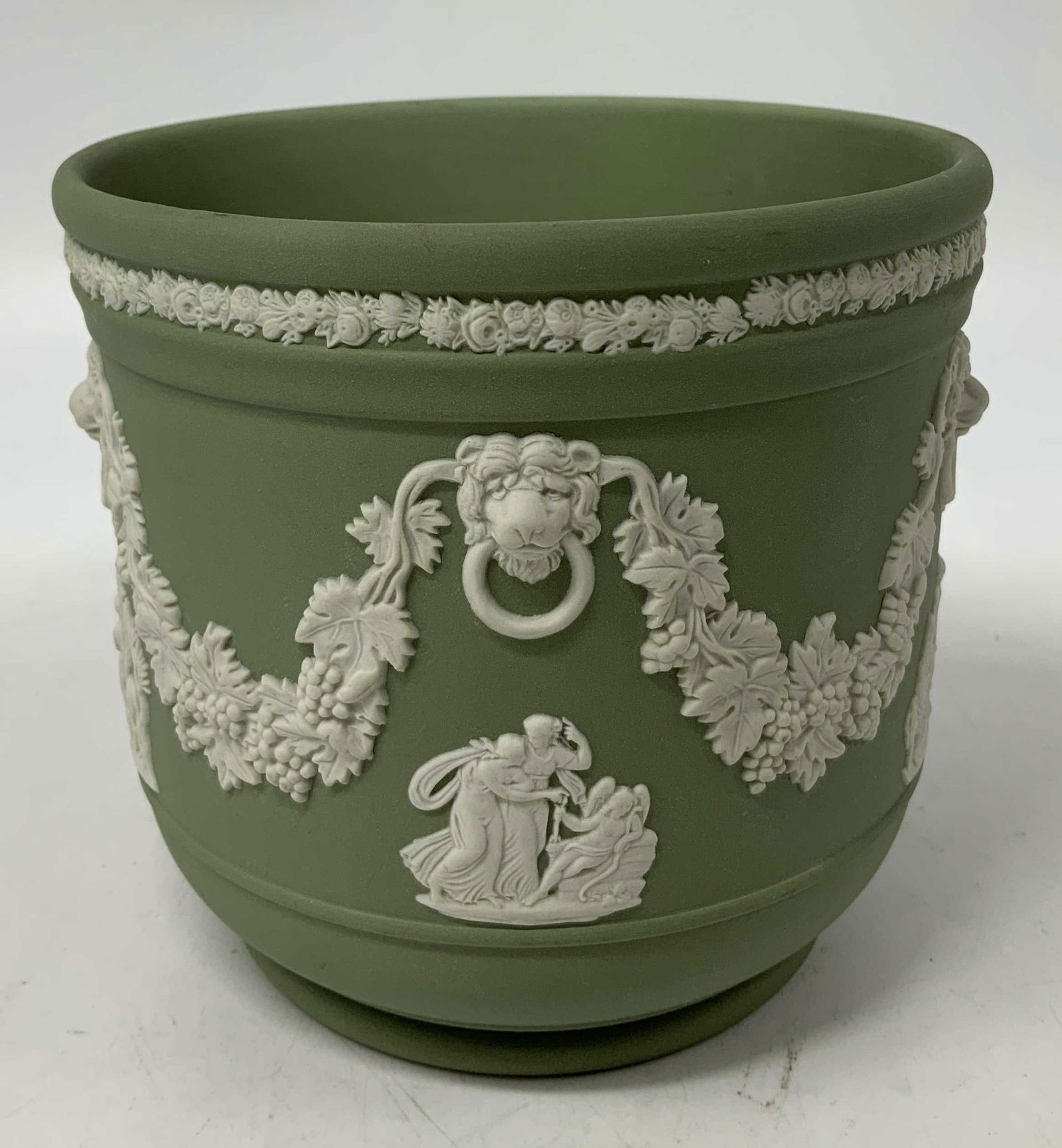 Wedgwood Green Jasperware Planter ENGLAND (1 of 6)