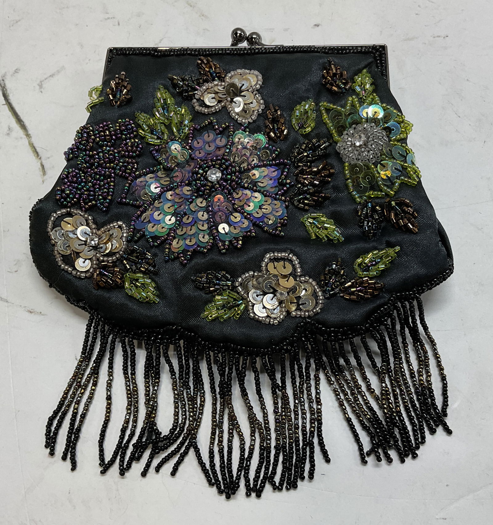 Lancome Black Sequined & Beaded Purse (1 of 11)