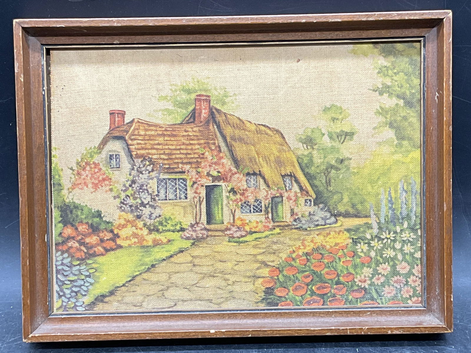 Vintage Framed Country Scene Cotton Print (1 of 6)