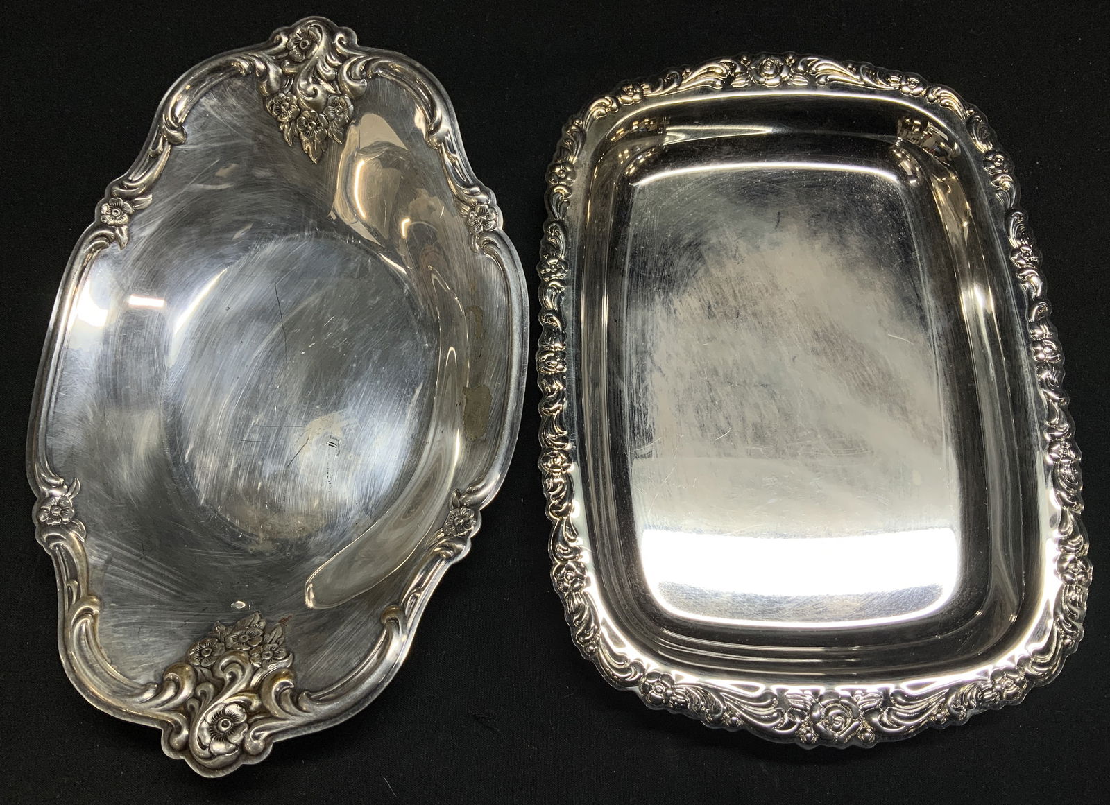 Lot 2 International Silver & Oneida Serving Trays (1 of 6)