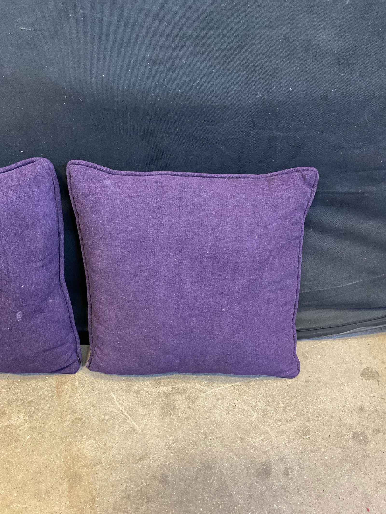 Pair Solid Purple Throw Pillows - 2