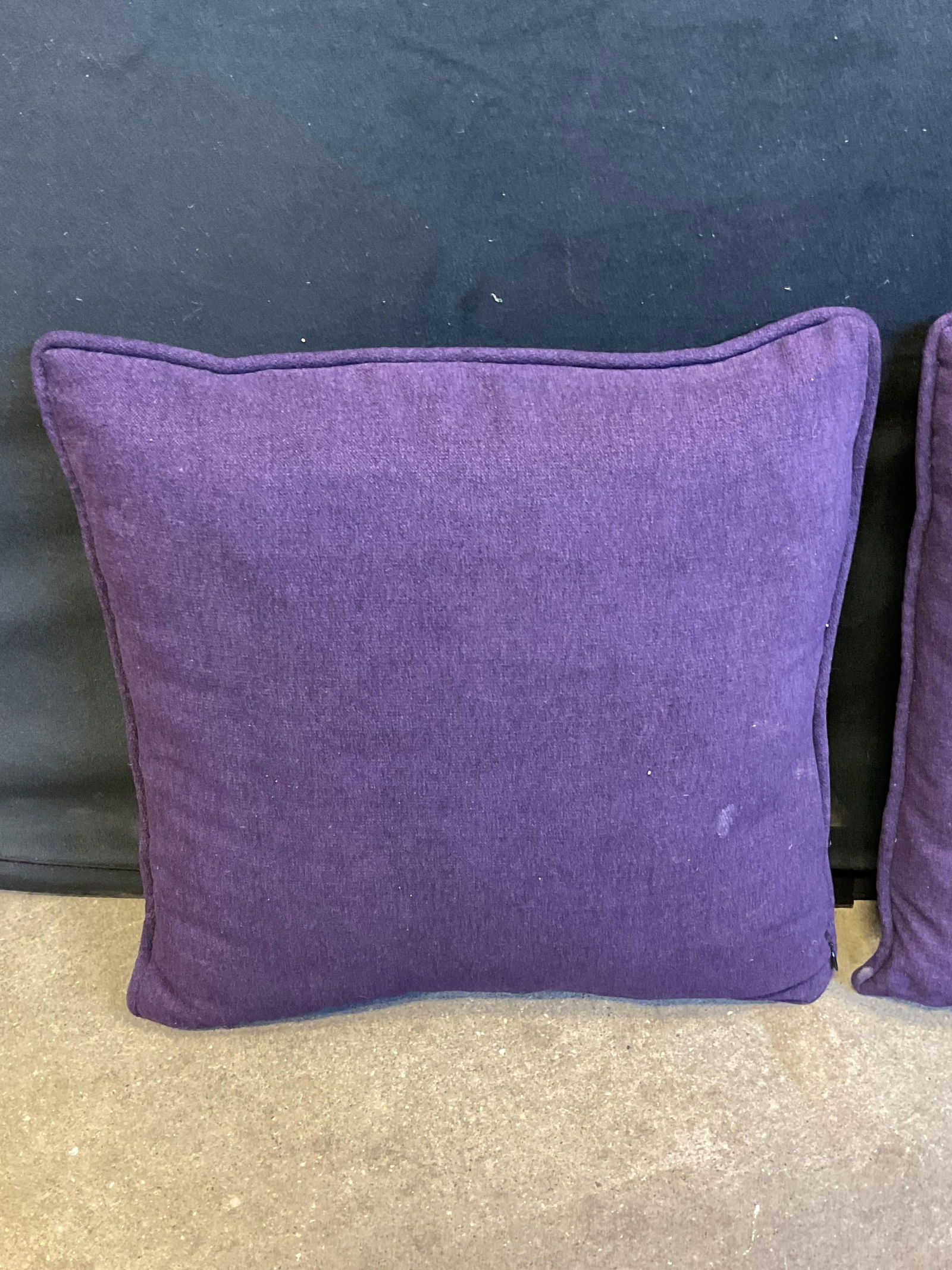 Pair Solid Purple Throw Pillows - 3