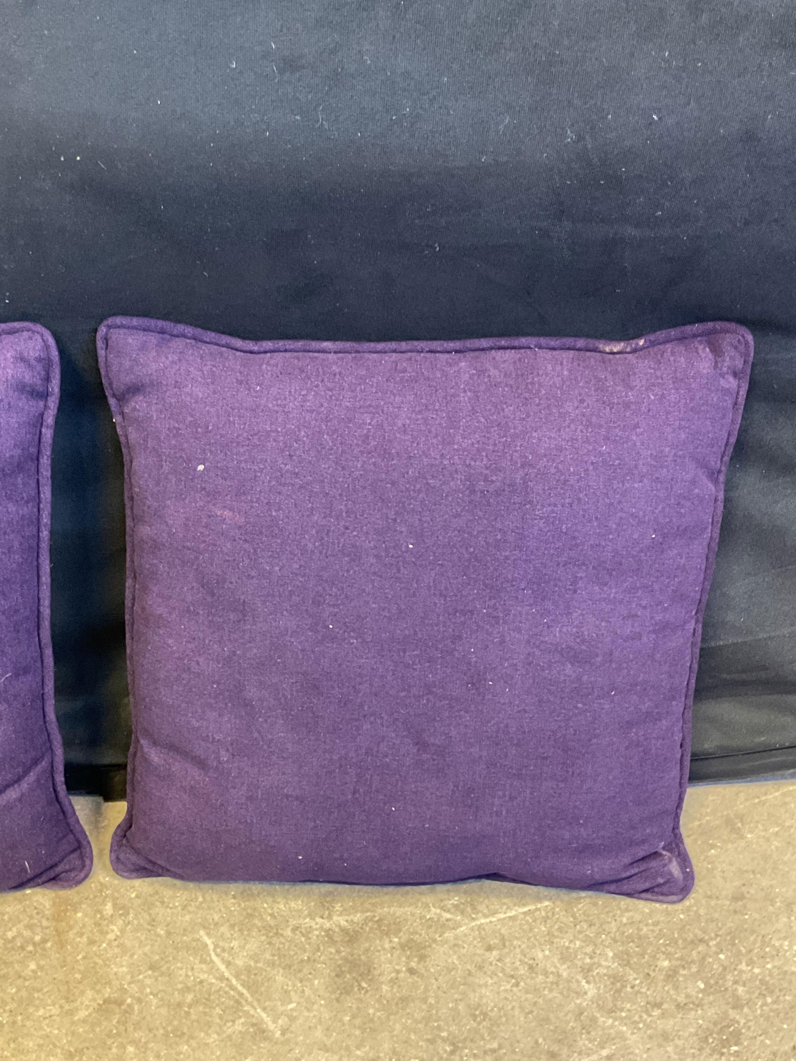 Pair Solid Purple Throw Pillows - 5