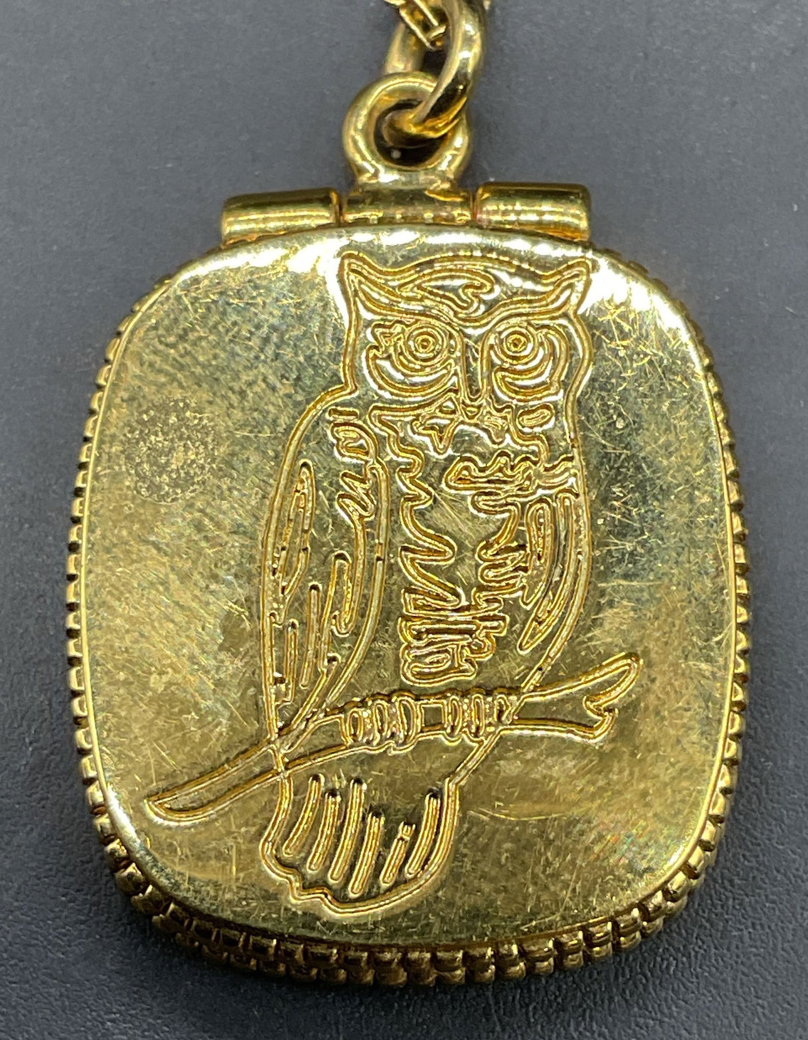 J Crew Gold Tone Owl Locket Necklace (1 of 6)