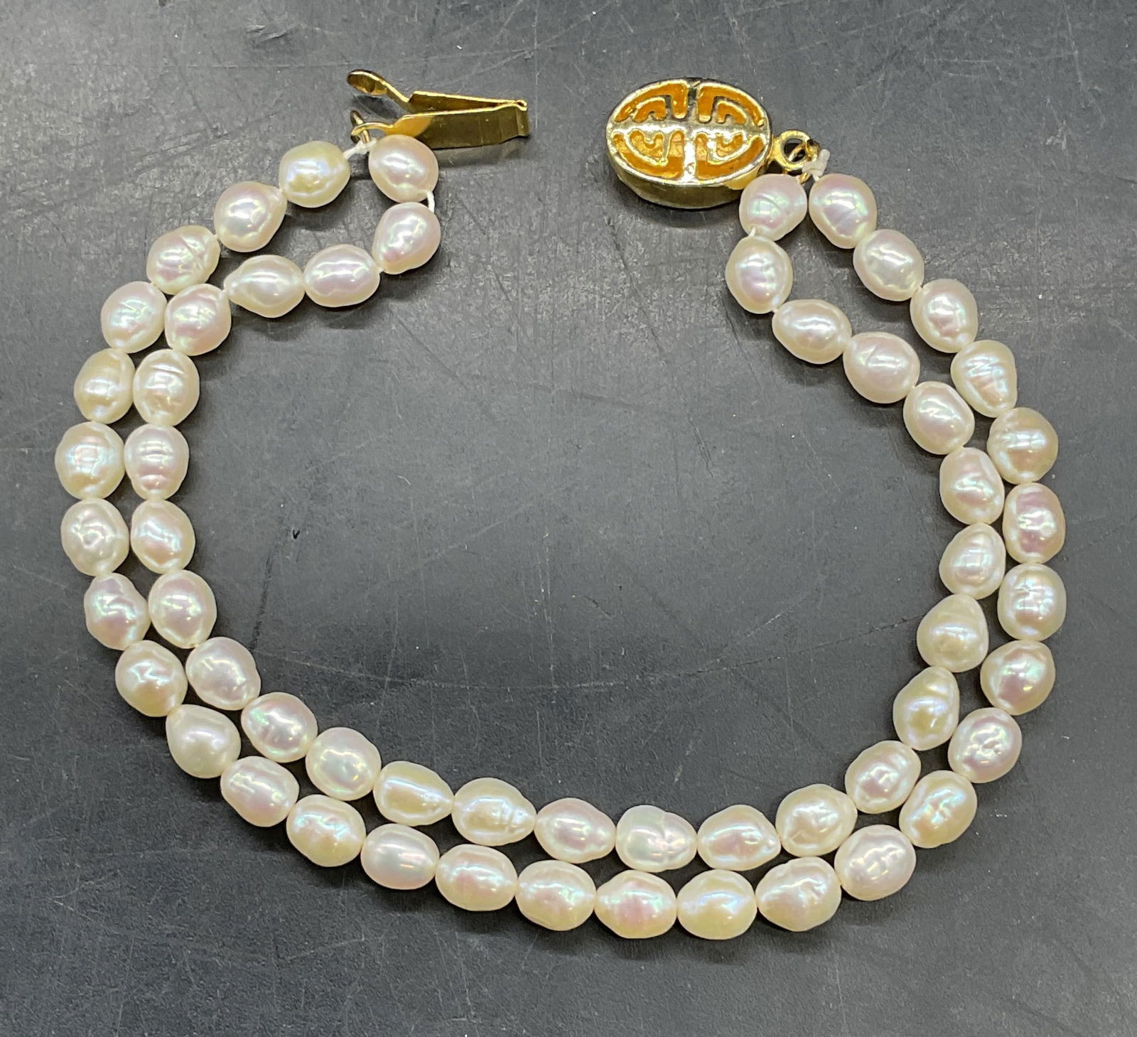 Vtg Double Strand Pearl Beaded Bracelet (1 of 6)