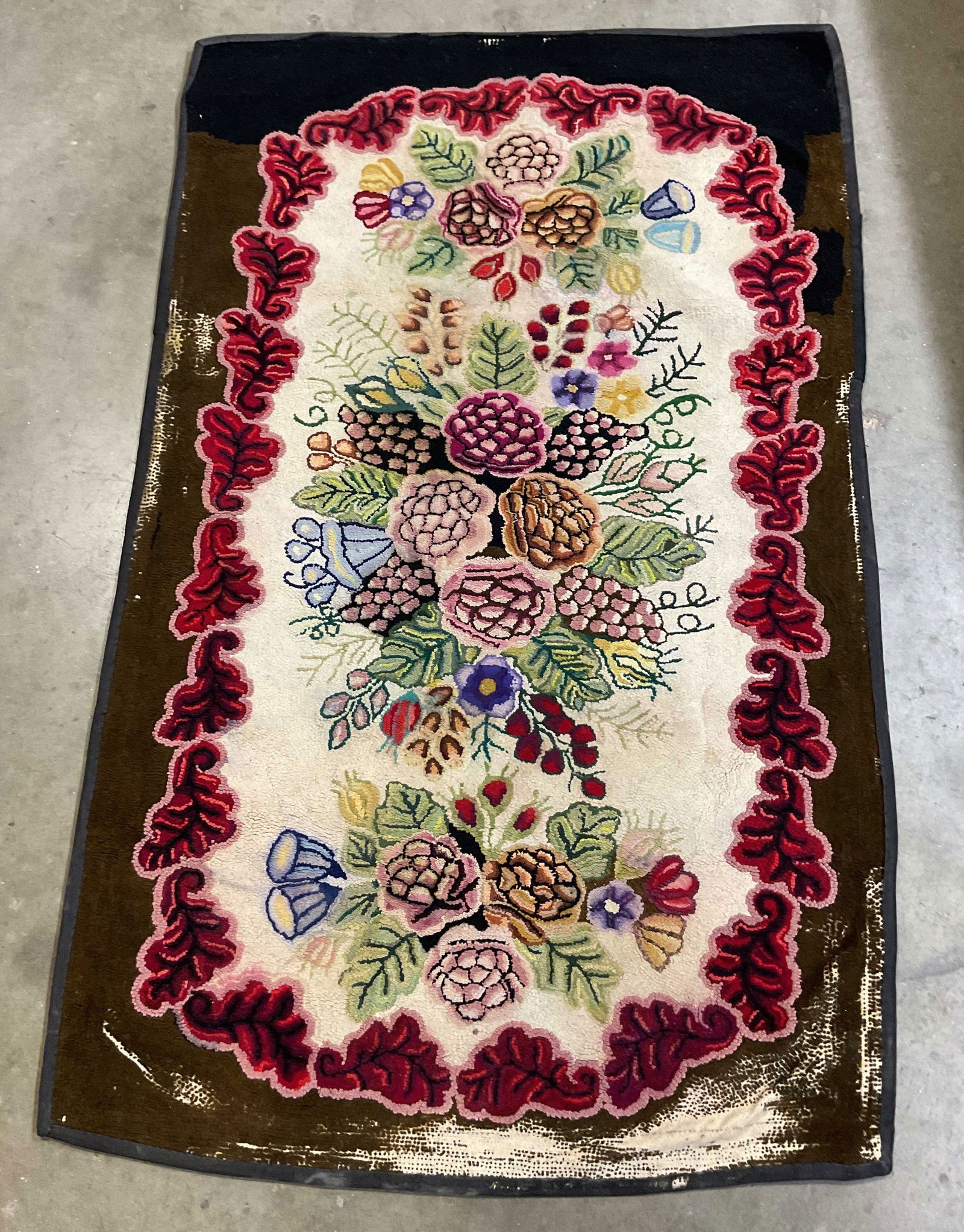 Vintage Hand Woven Folk Art Style Floral Wool Rug (1 of 9)