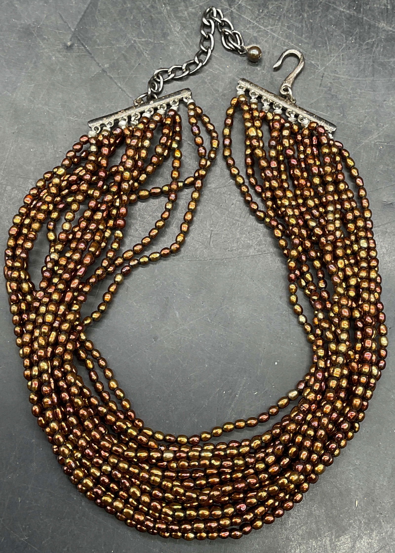 Signed Sterling Silver Seed Pearl Necklace (1 of 6)