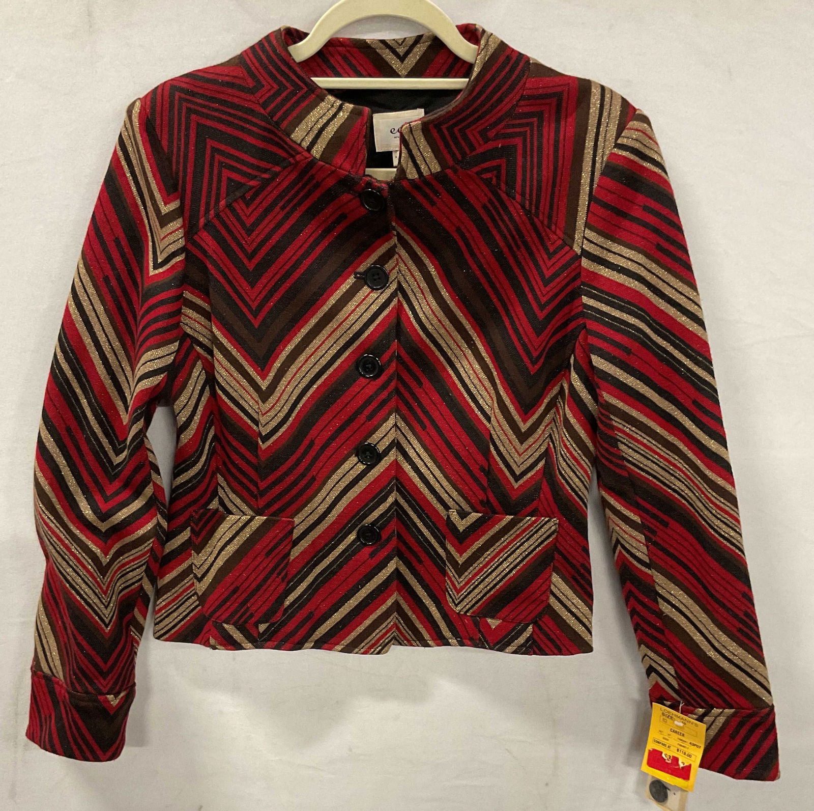 Eci Black Red & Gold Striped Jacket NWT (1 of 6)