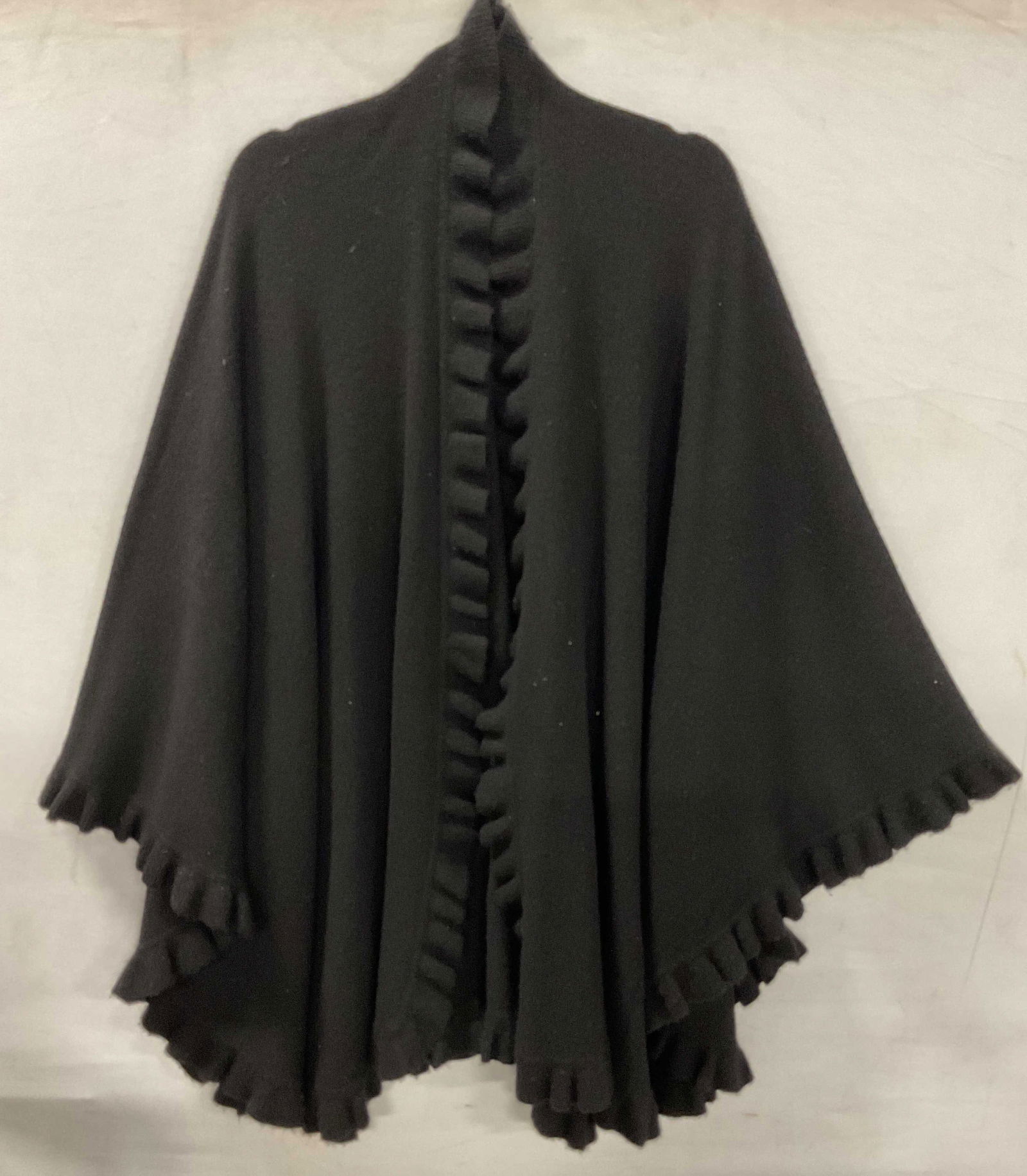 Black Ruffle Knit Shawl Wrap (1 of 6)