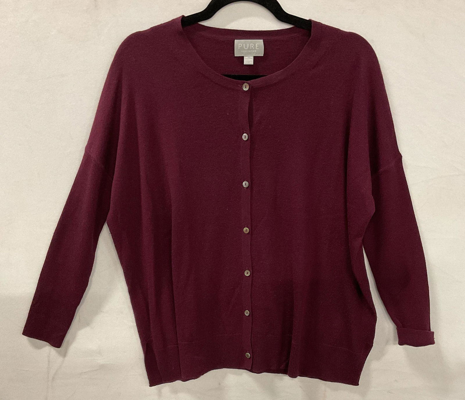 Pure Collection Purple Merino Wool Cardigan (1 of 6)