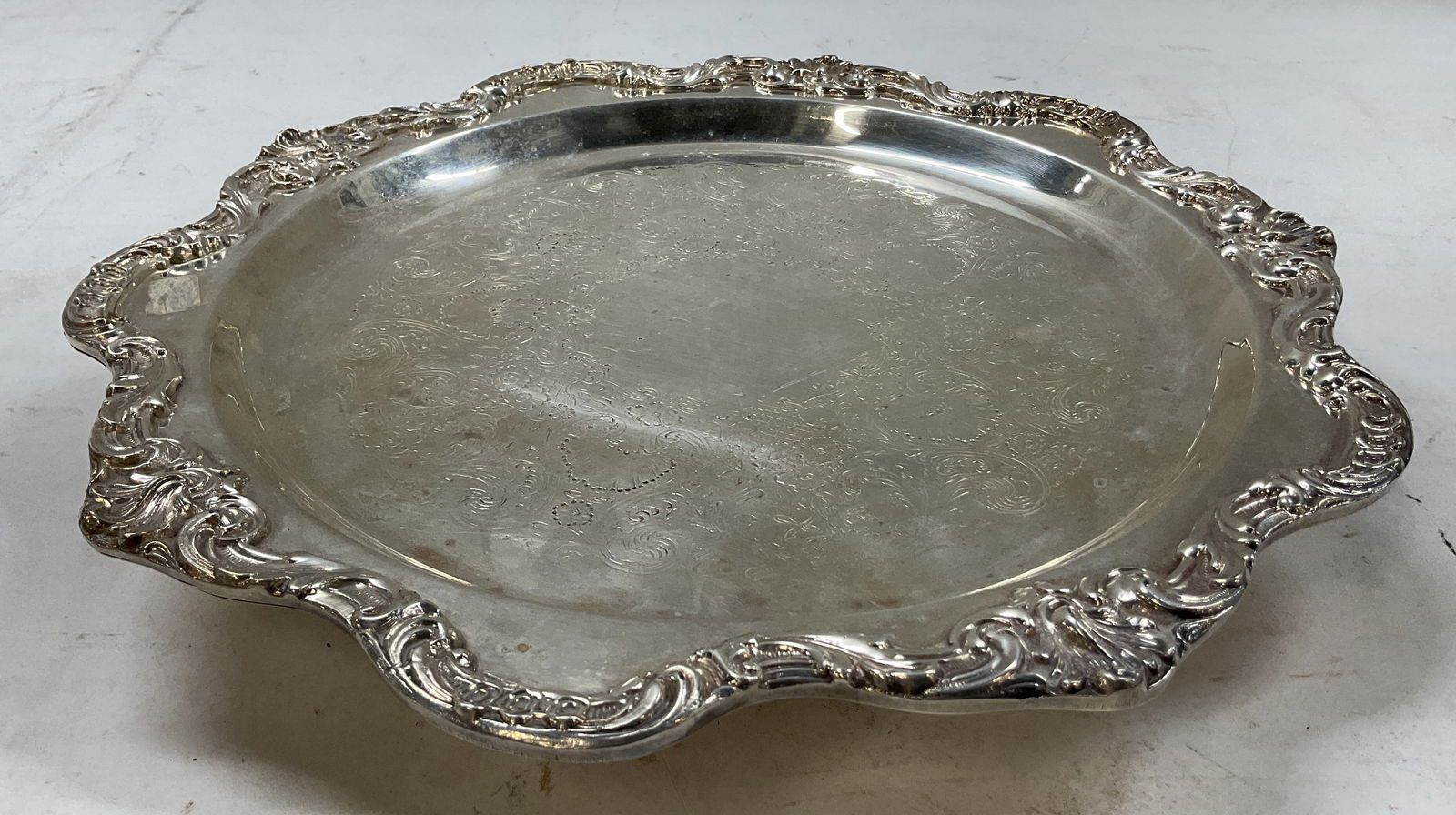 Coronet Silver On Copper Footed Serving Tray - 2