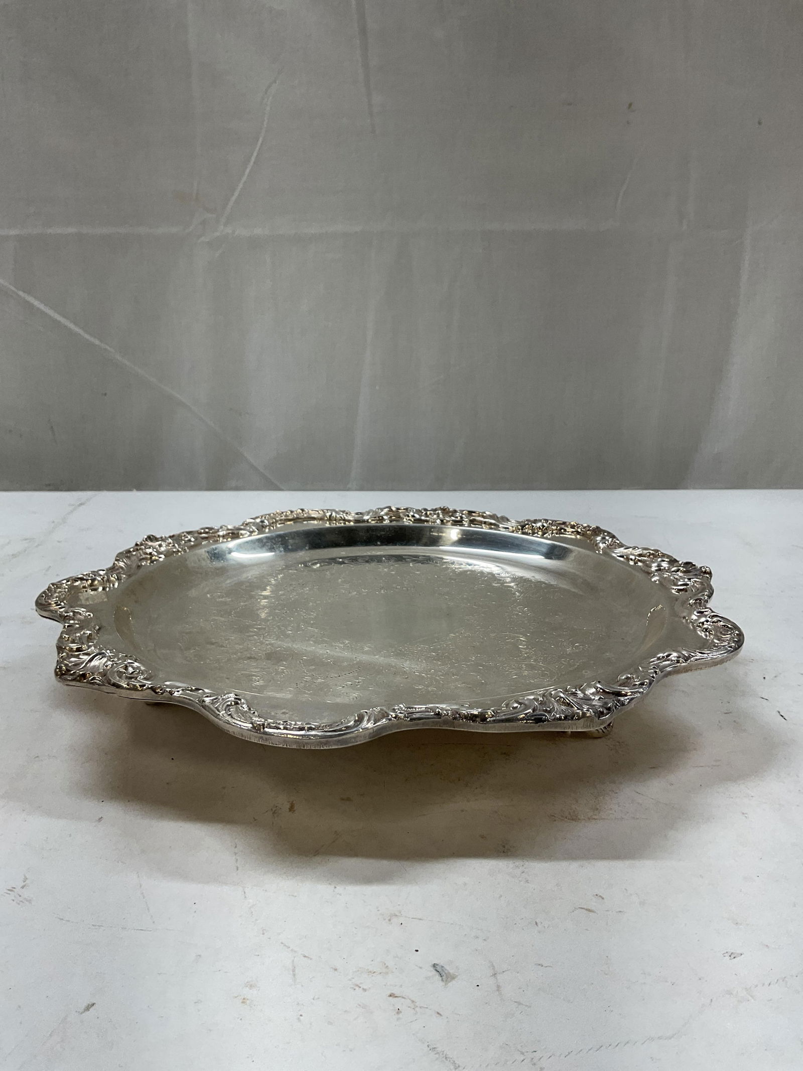 Coronet Silver On Copper Footed Serving Tray - 3