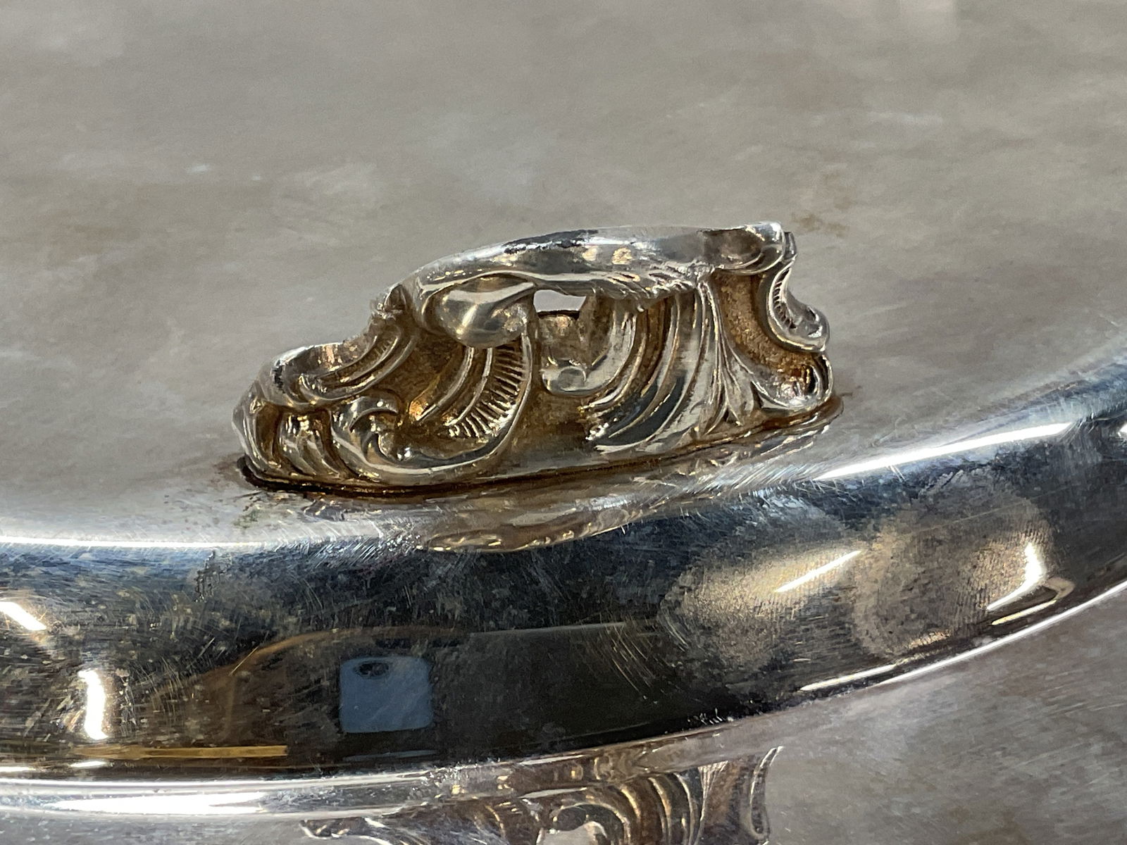 Coronet Silver On Copper Footed Serving Tray - 6