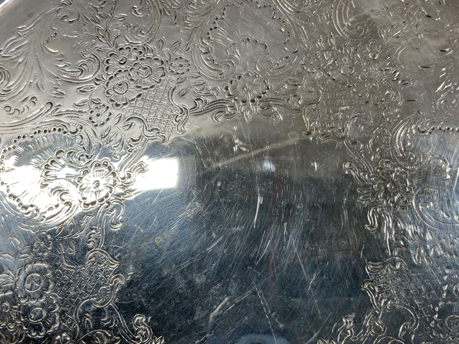 Coronet Silver On Copper Footed Serving Tray - 9