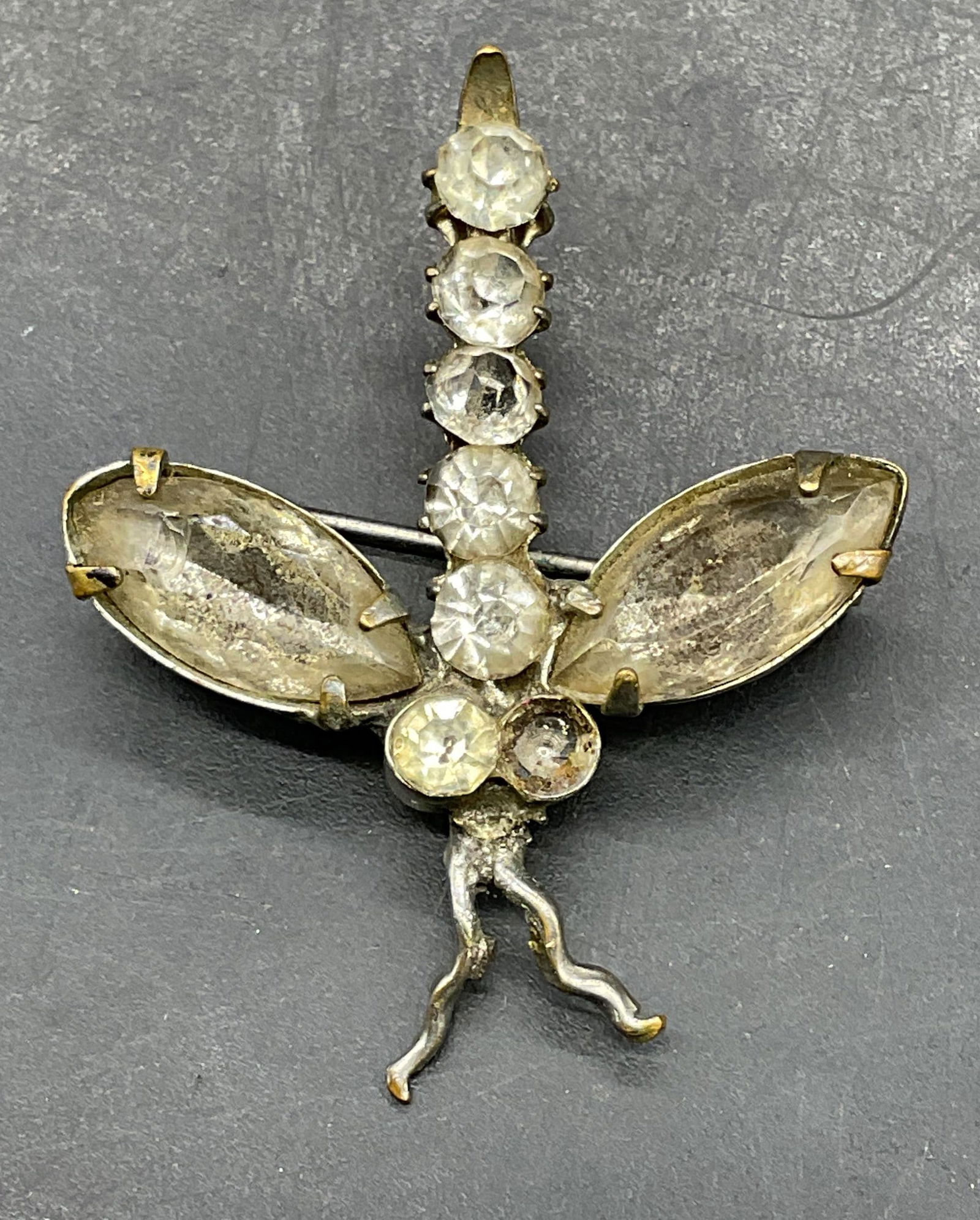 Vintage Silver Tone Crystal Dragonfly Brooch (1 of 6)