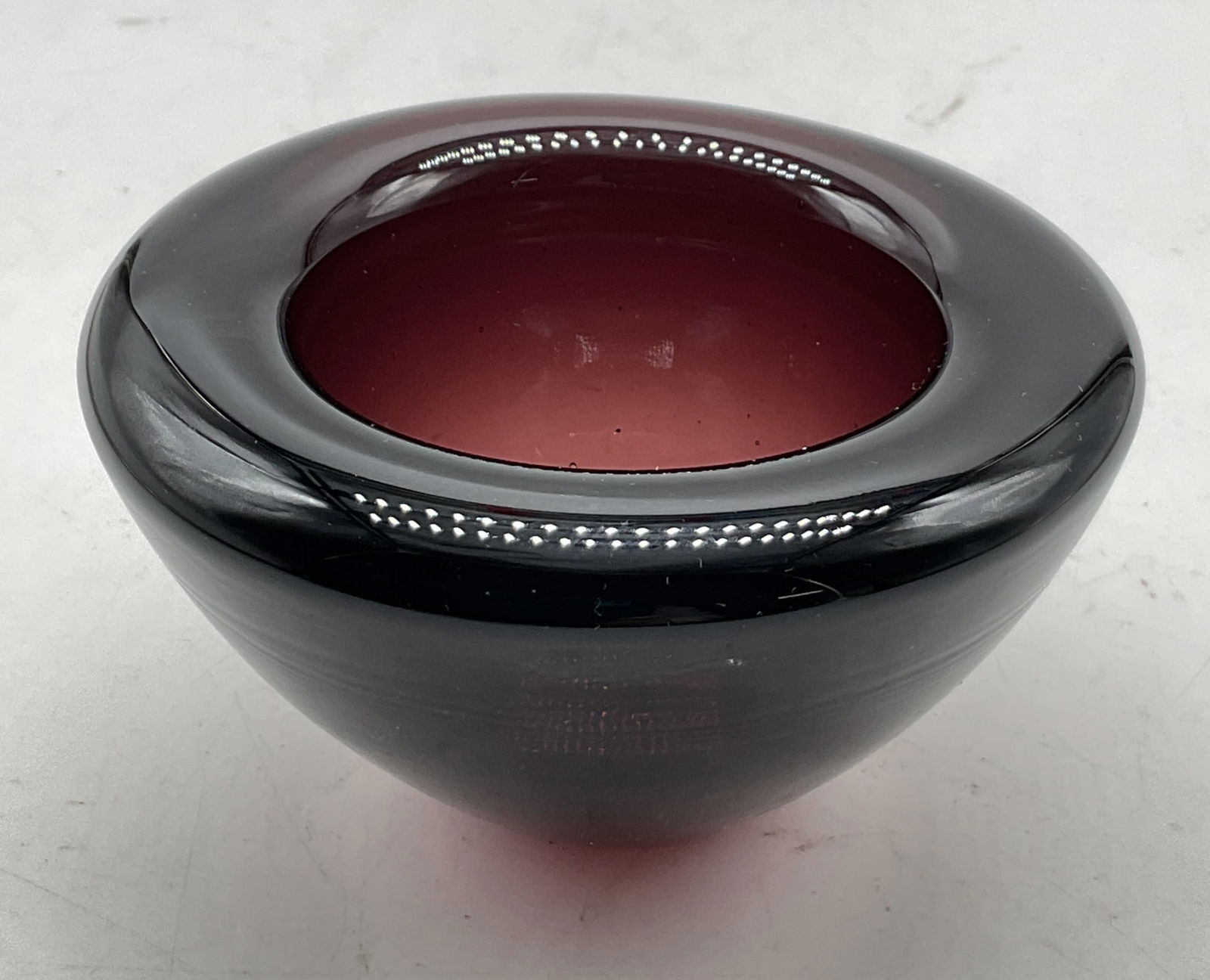 Hand Blown Plum Art Glass Candle Holder (1 of 6)
