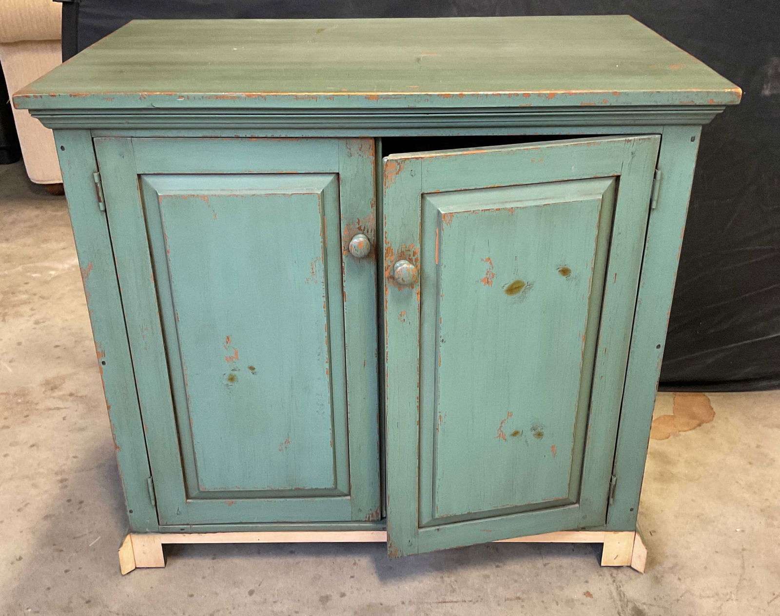 Green Farmhouse Style Wood Accent Cabinet (1 of 6)