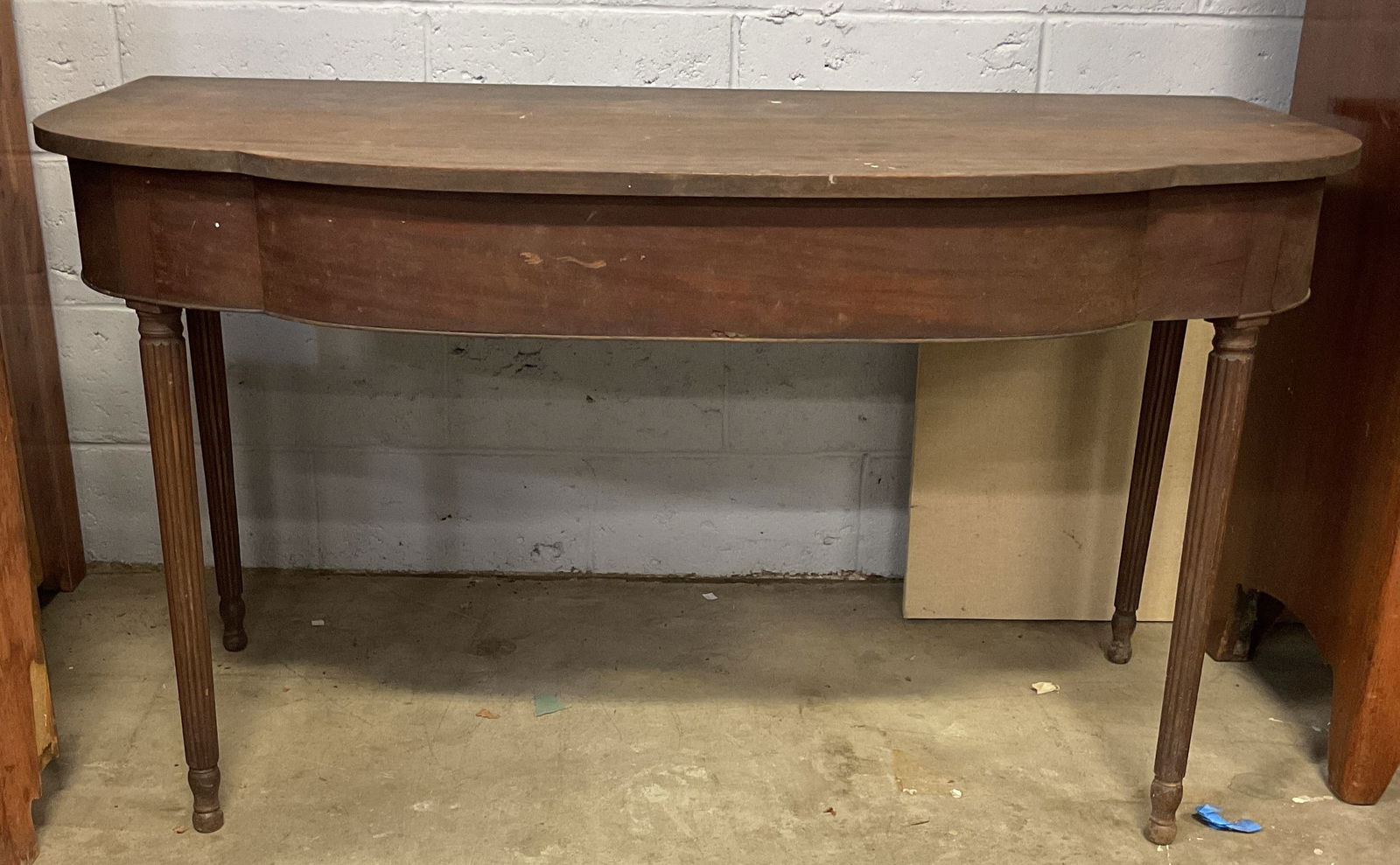 Georgian Style Demilune Wood Console Table (1 of 6)