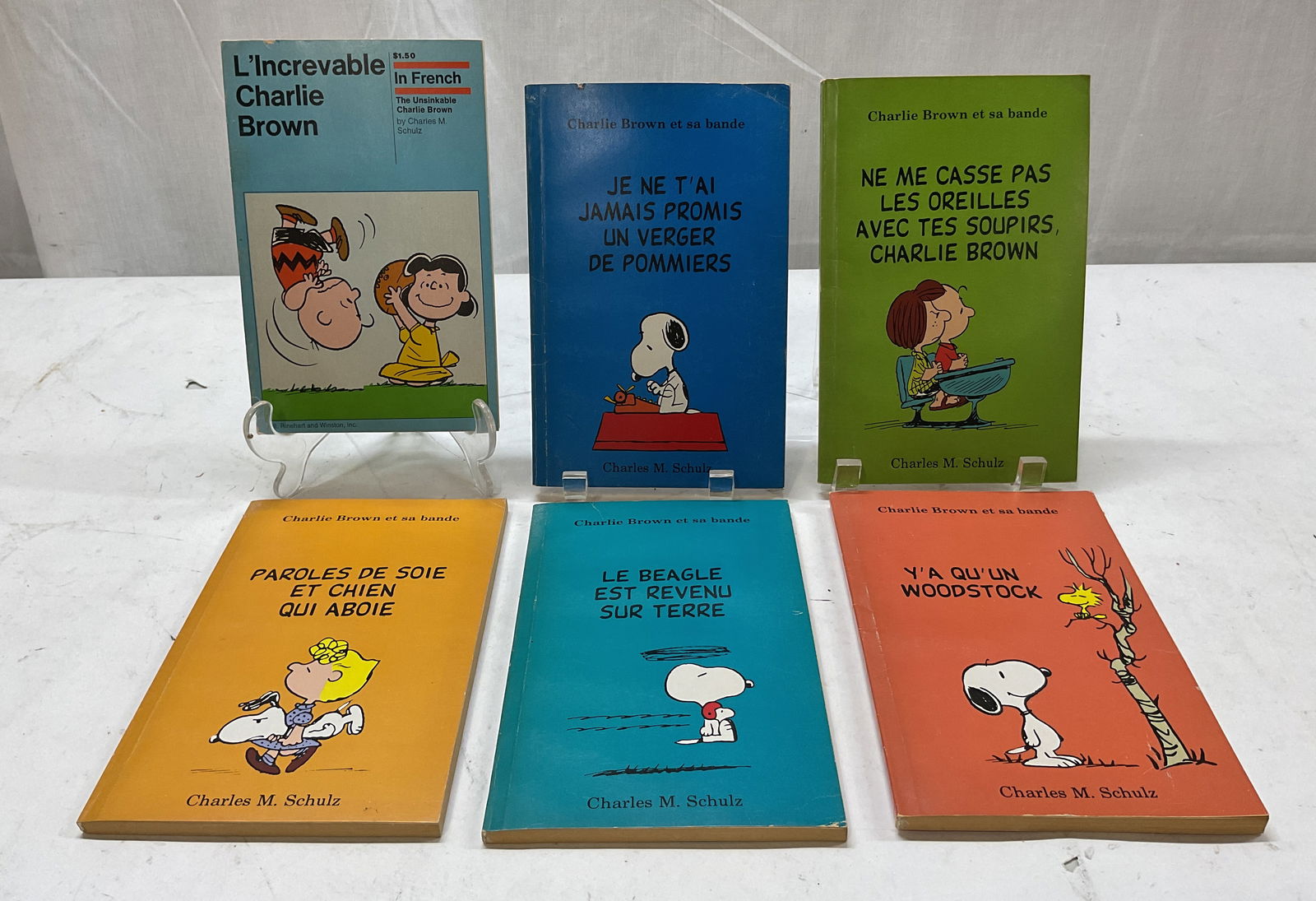 Lot 6 French Charlie Brown Books Schulz 1970s-80s+ (1 of 14)