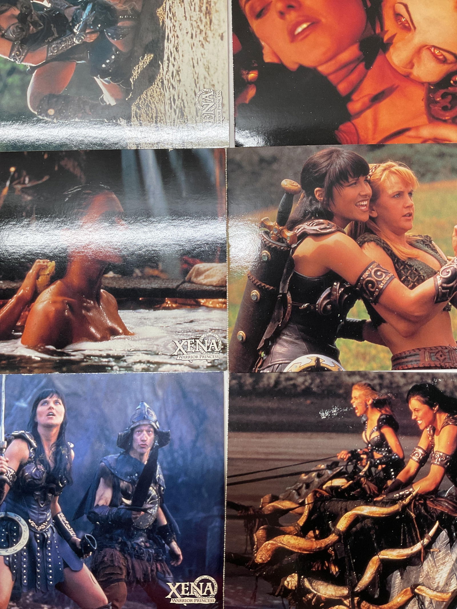 Lot 9 Xena Warrior Princess Postcards 1998-99+: Lot of 9 postcards. 8 are from Xena Warrior Princess and 1 is from Hercules. Measures approx 4.5 x 6.5 inches. Surface wear consistent with exposure. Postcards, vintage postcards, accessories,