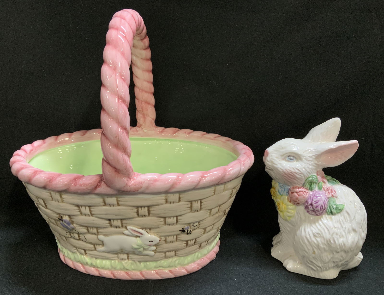 Lot 2 Amscan Hand Painted Bunny Basket & Fig (1 of 8)
