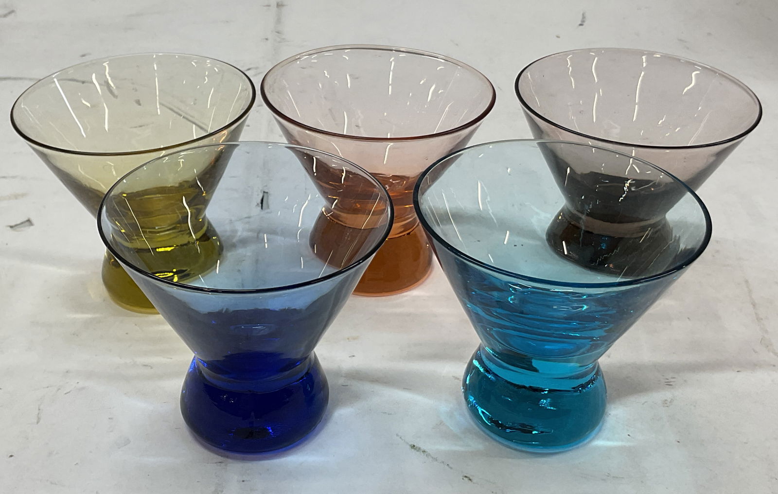 Lot 5 Vintage Colorful Glass Shot Glasses (1 of 8)