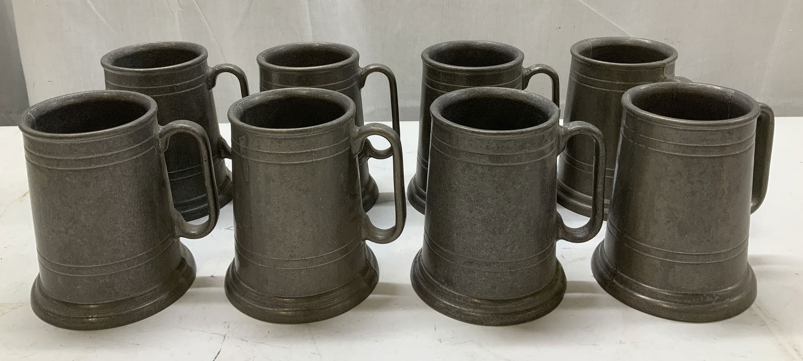 Lot 8 Vntg Pewter Tankards (1 of 6)