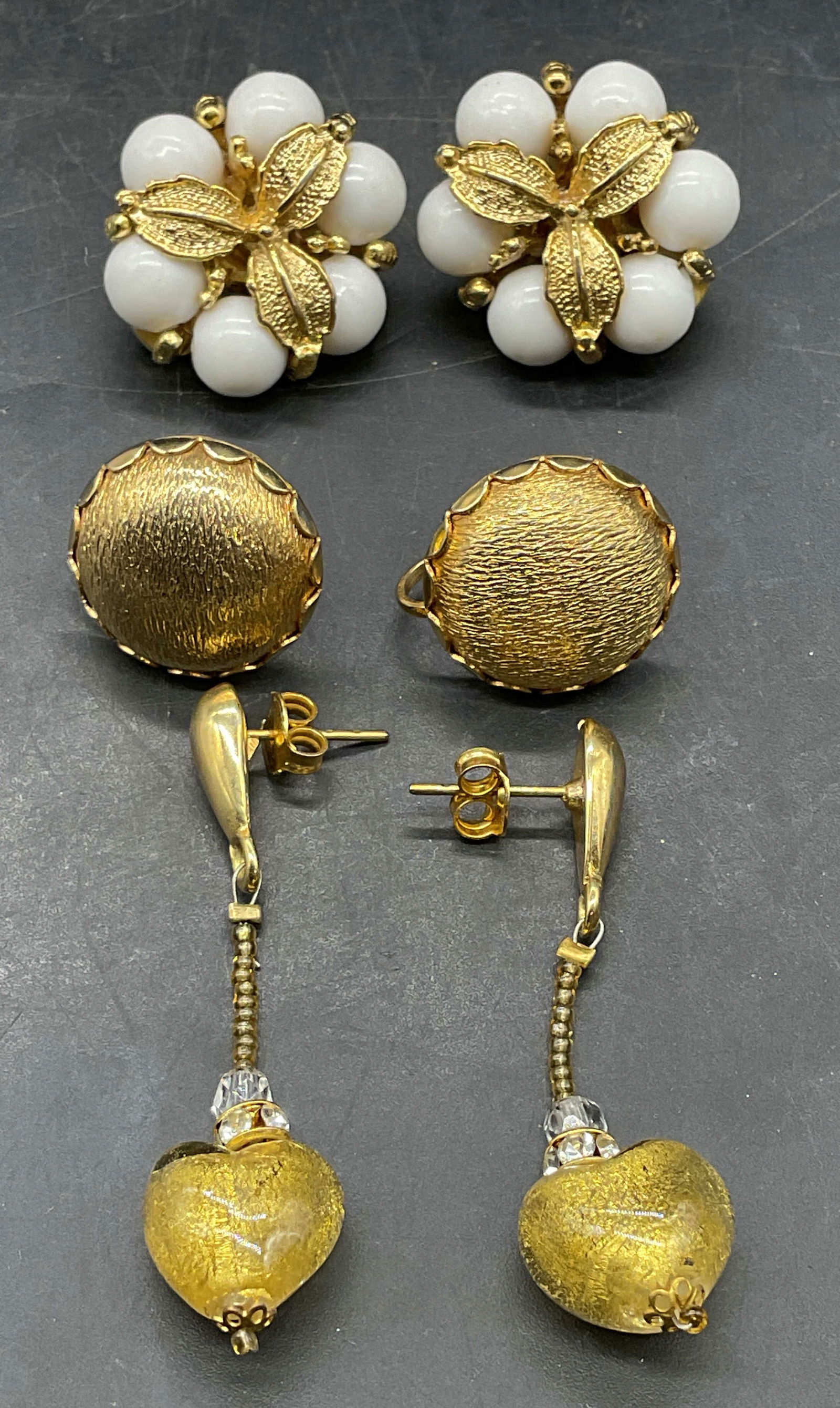 Lot 3 Delsa Gold Tone Stud Earrings + (1 of 6)