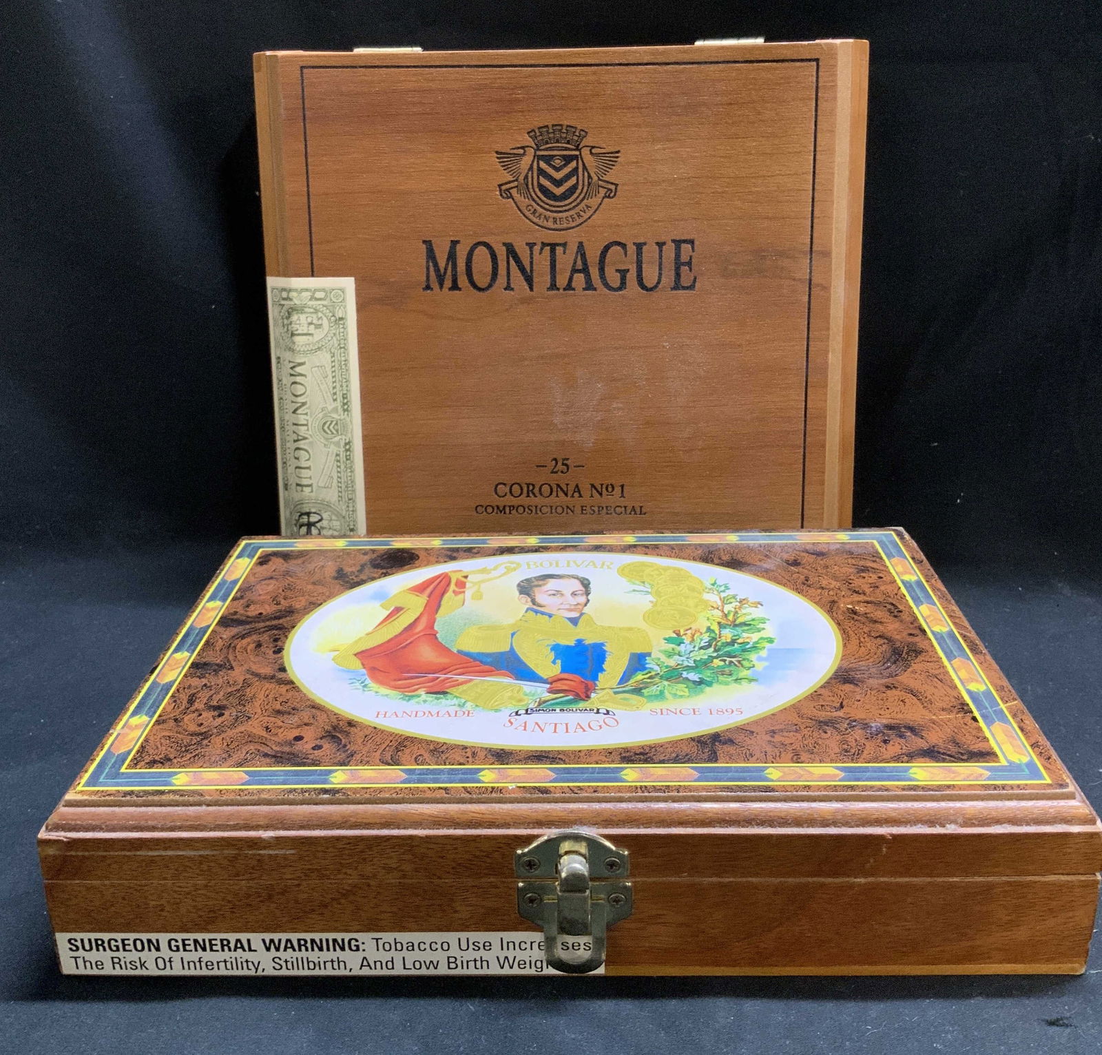 Lot 2 Bolivar Santiago & Montague Cigar Wd Bx (1 of 8)