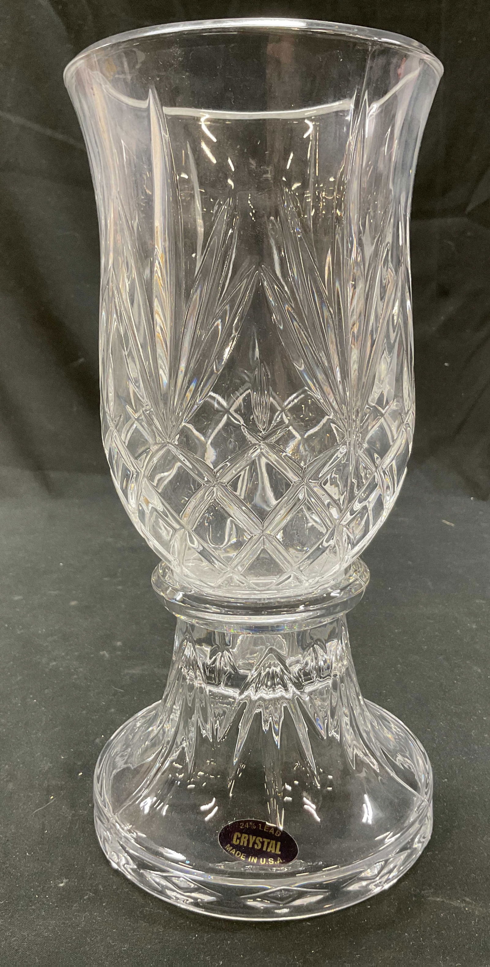 Lot 2 Vintage Crystal Hurricane Candle Holder USA (1 of 10)