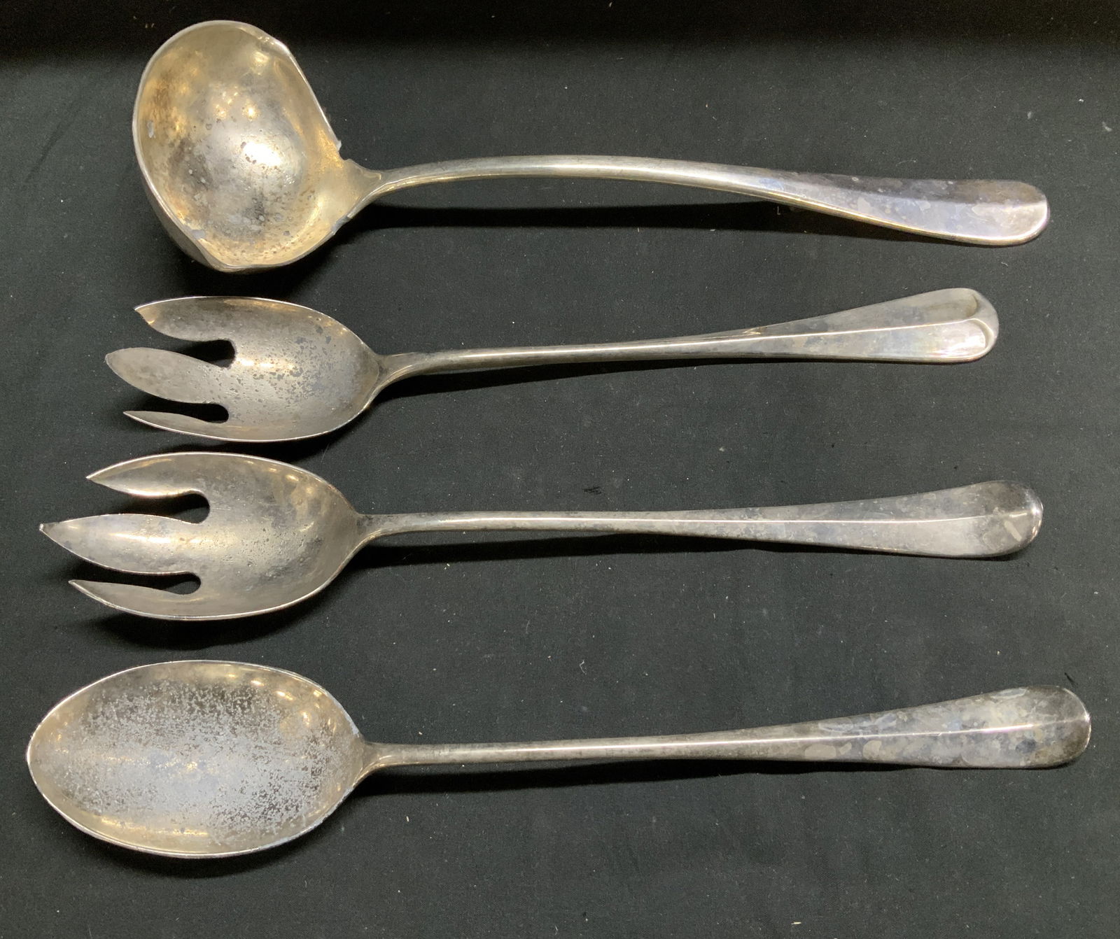 Lot 4 Silver Toned Ladle, Serving Spoon & Forks (1 of 7)