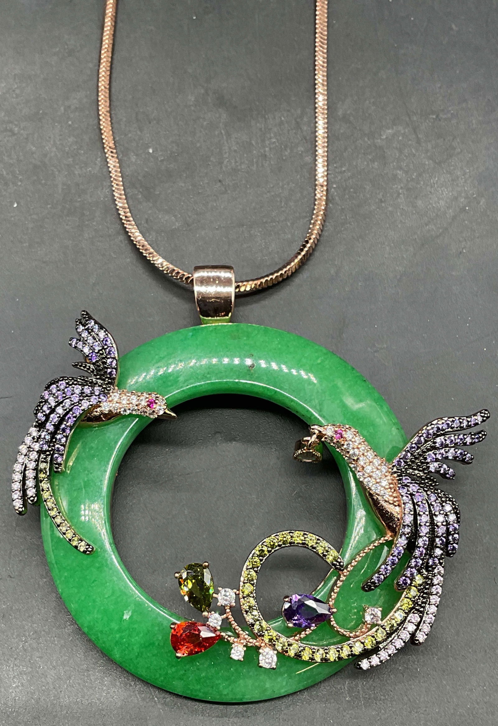 Gold Tone Crystal Bird Pendant Necklace (1 of 6)