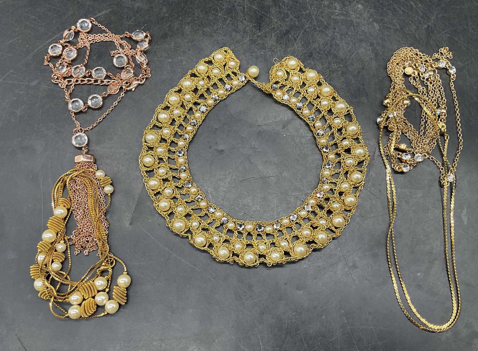 Lot 5 Charter Club + Gold Tn Crystal Necklaces (1 of 6)