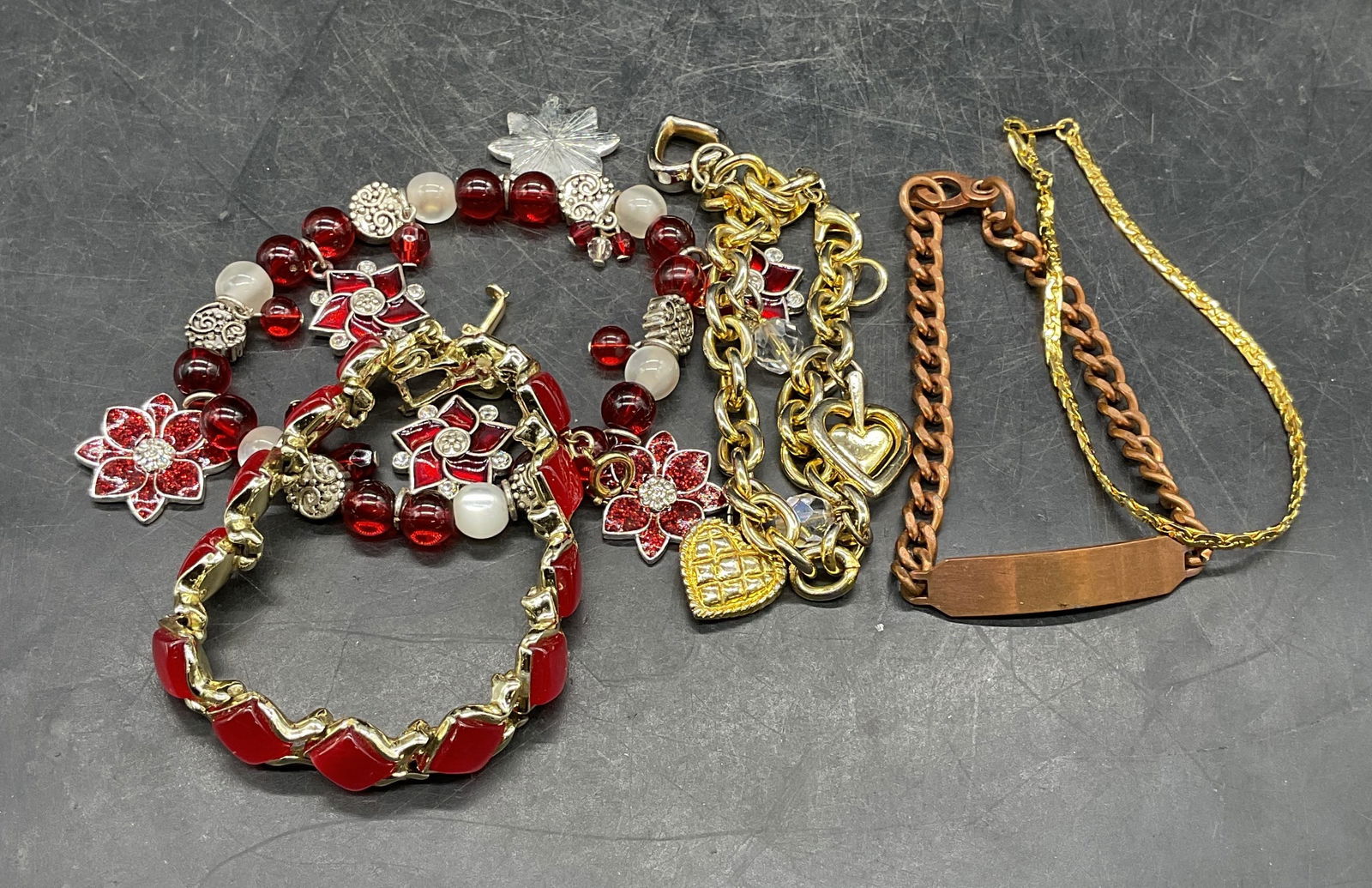 Lot 5 Coro, Worthington Gold Tone Bracelets + (1 of 9)