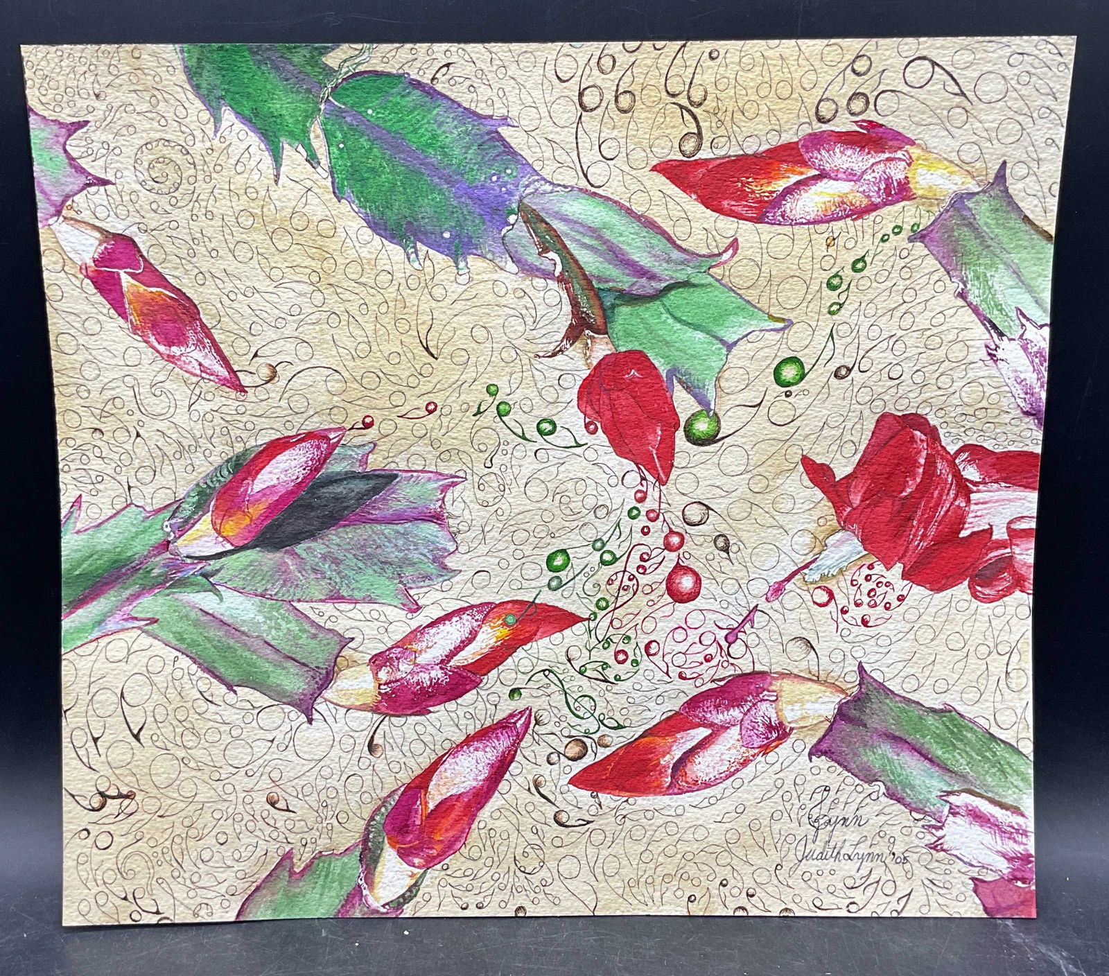 Judith Lynn Flowers Music Watercolor Painting (1 of 6)