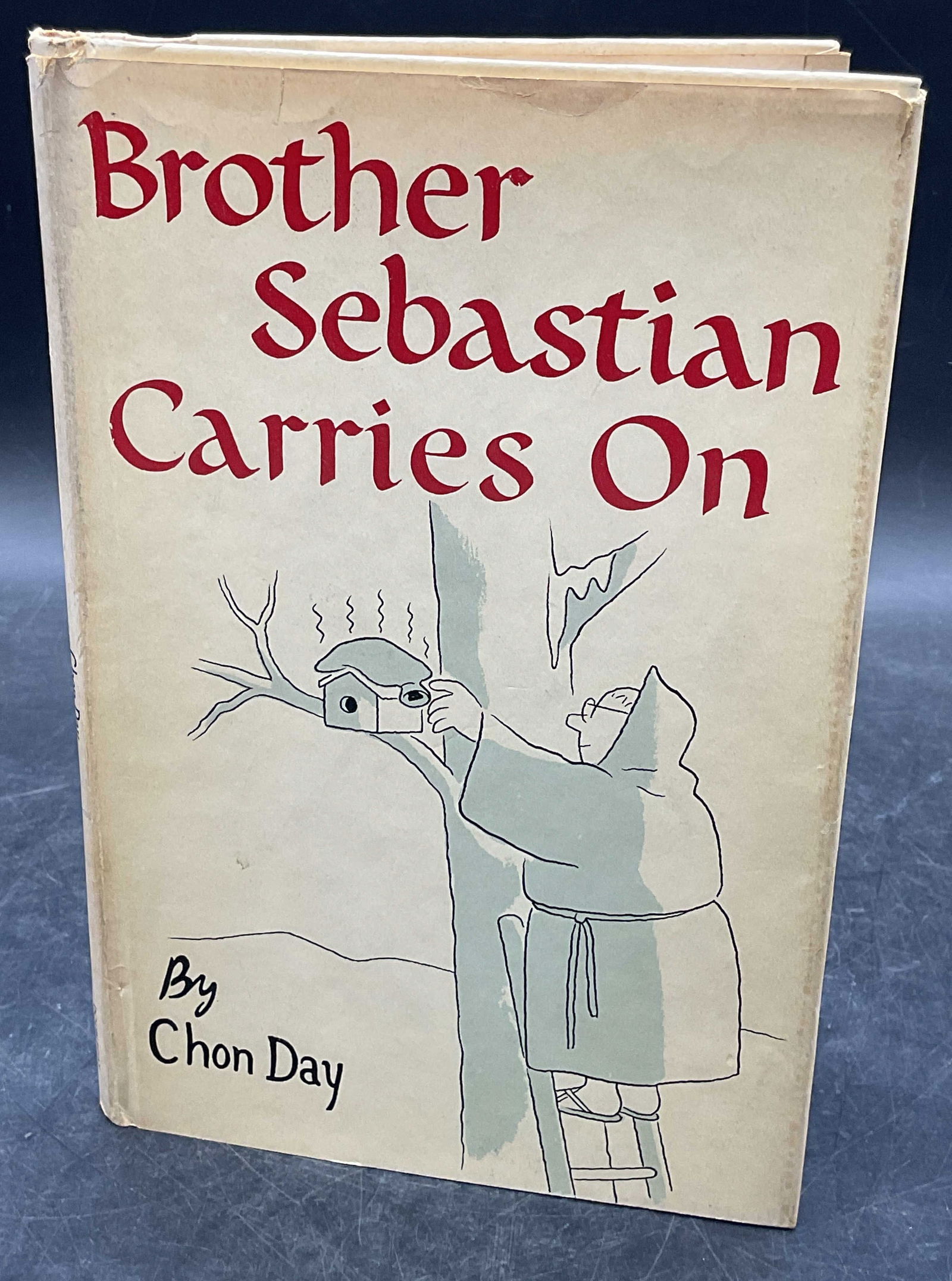 1959 Chon Day Brother Sebastian 1st Ed Illustr: Hardcover first edition copy of Brother Sebastian Carries on by Chon Day. Doubleday, 1959. Illustrated. Measures approx. 8.5 x 5.75 inches. wear to cover, pages, and binding consistent with