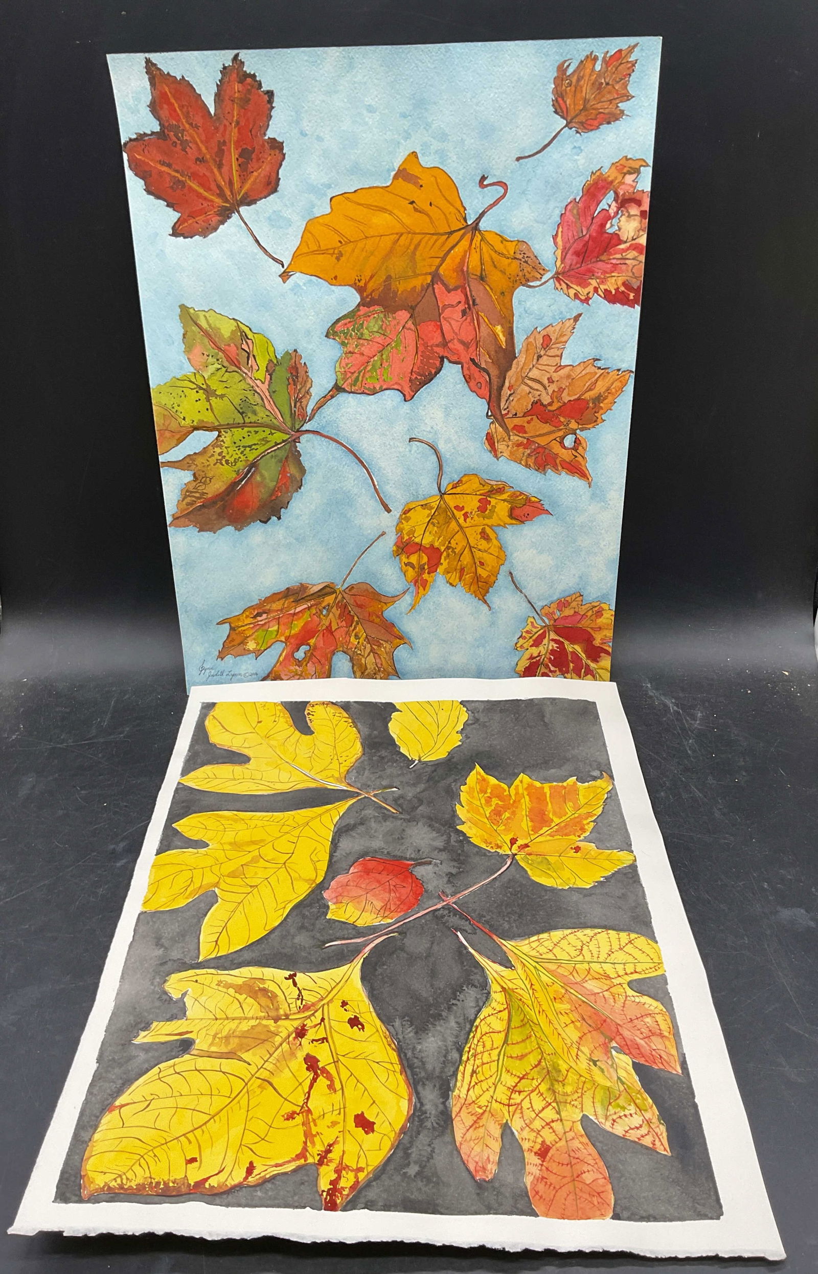 2 Judith Lynn Fall Leaves Watercolor Paintings (1 of 6)