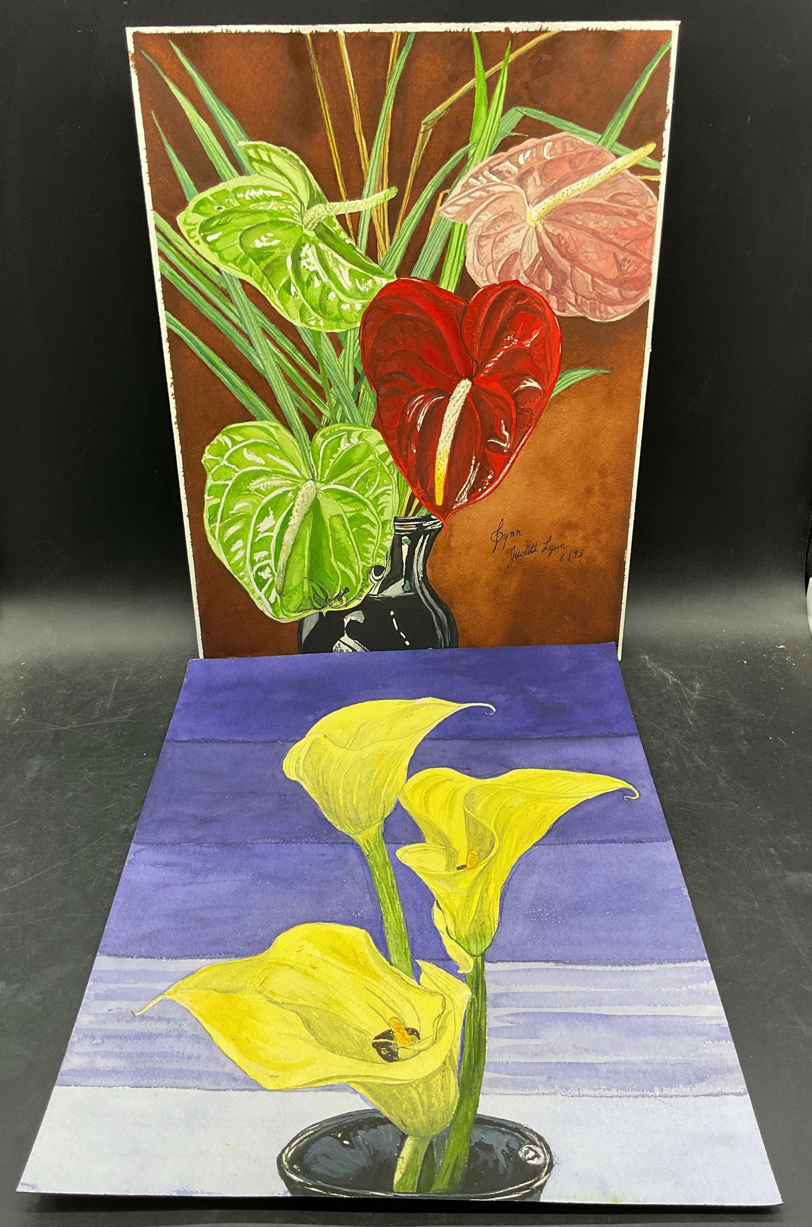 Lot 2 Judith Lynn Still Life Flowers Watercolors (1 of 6)
