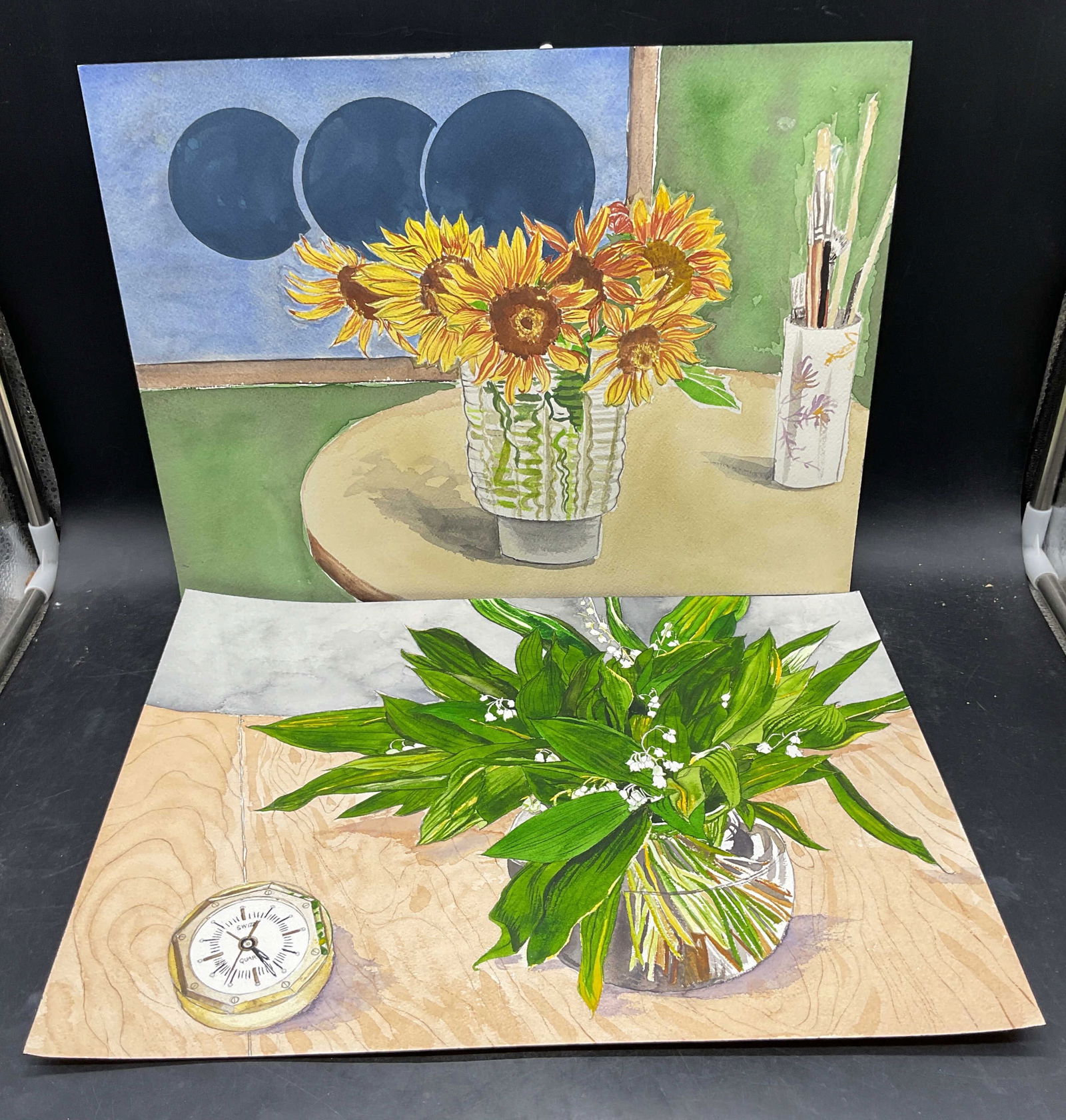 Lot 2 Still Life Flowers Watercolor Paintings (1 of 6)