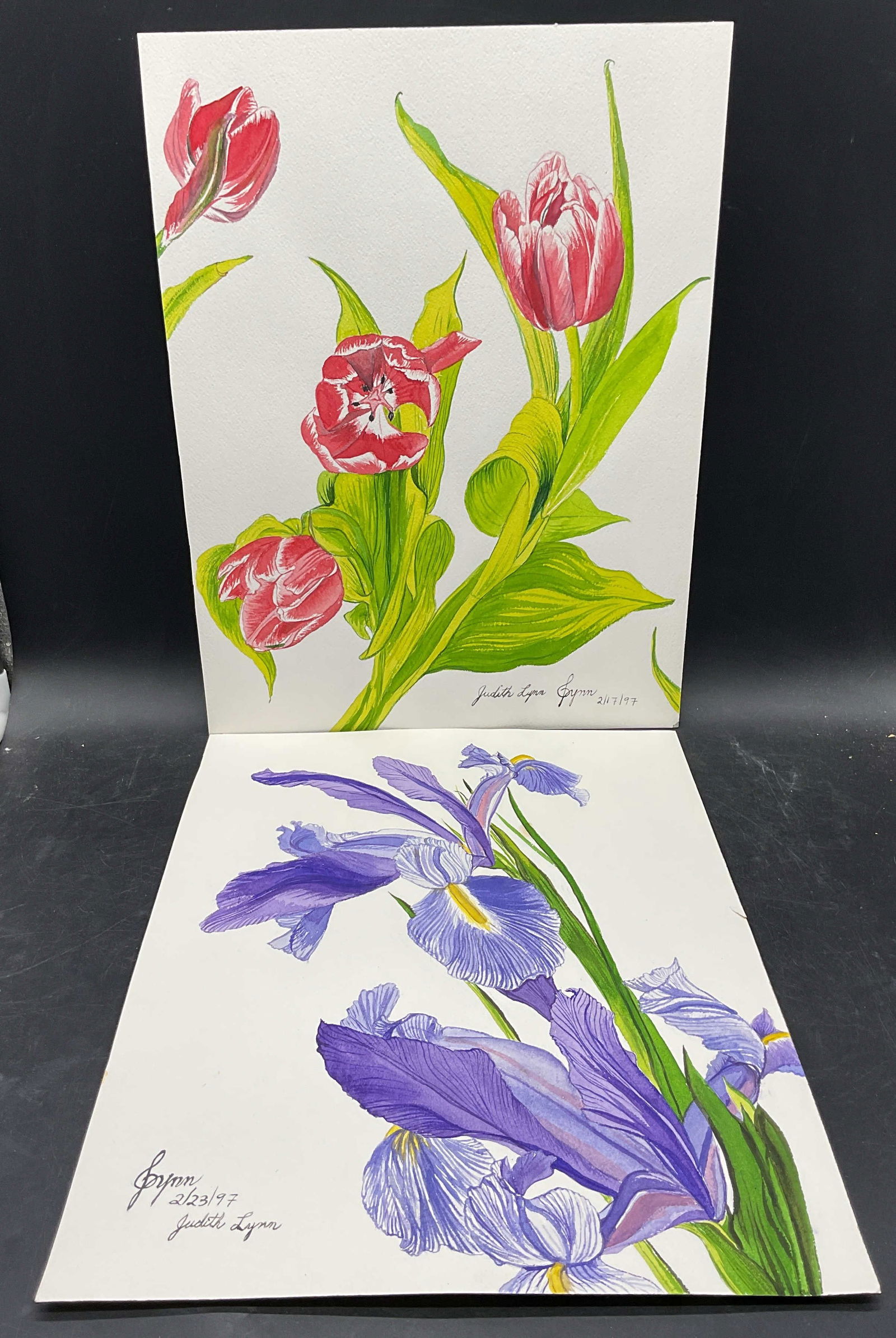 Lot 2 Judith Lynn Flowers Watercolor Paintings (1 of 6)