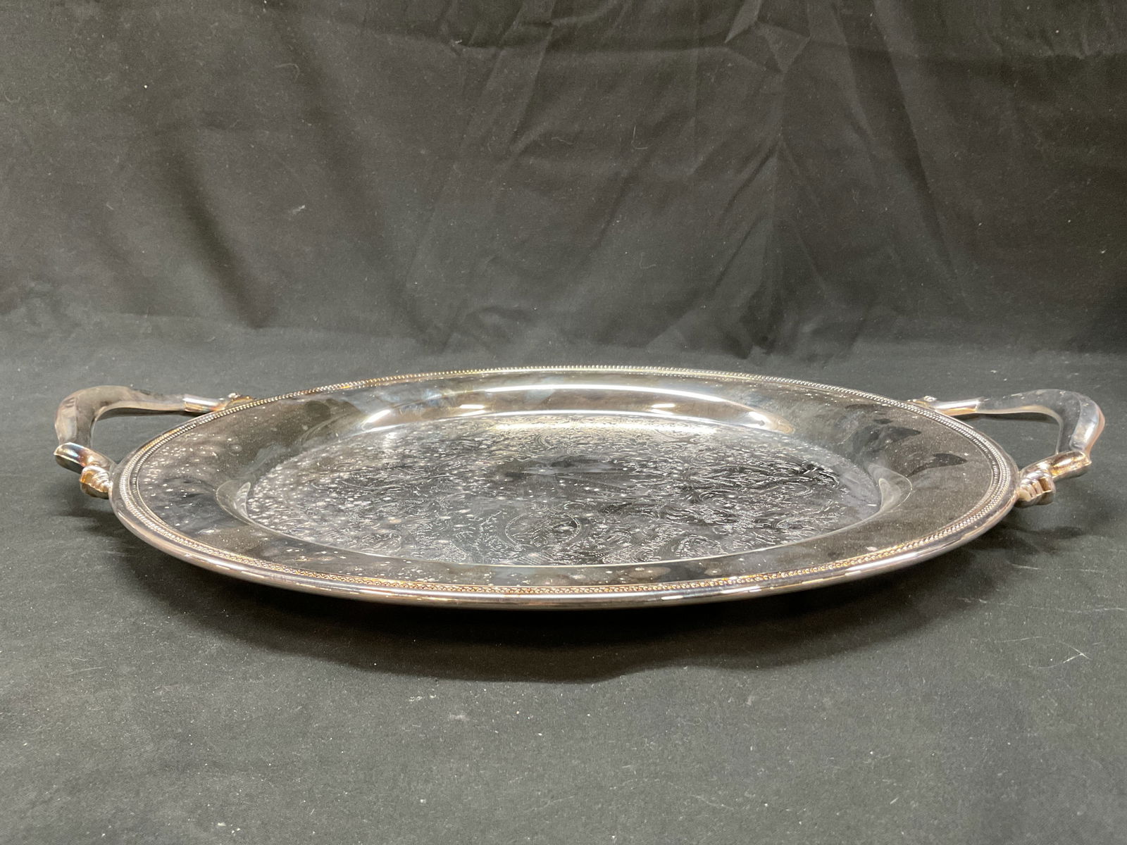 Oneida Silver Plated Handled Serving Tray USA - 3